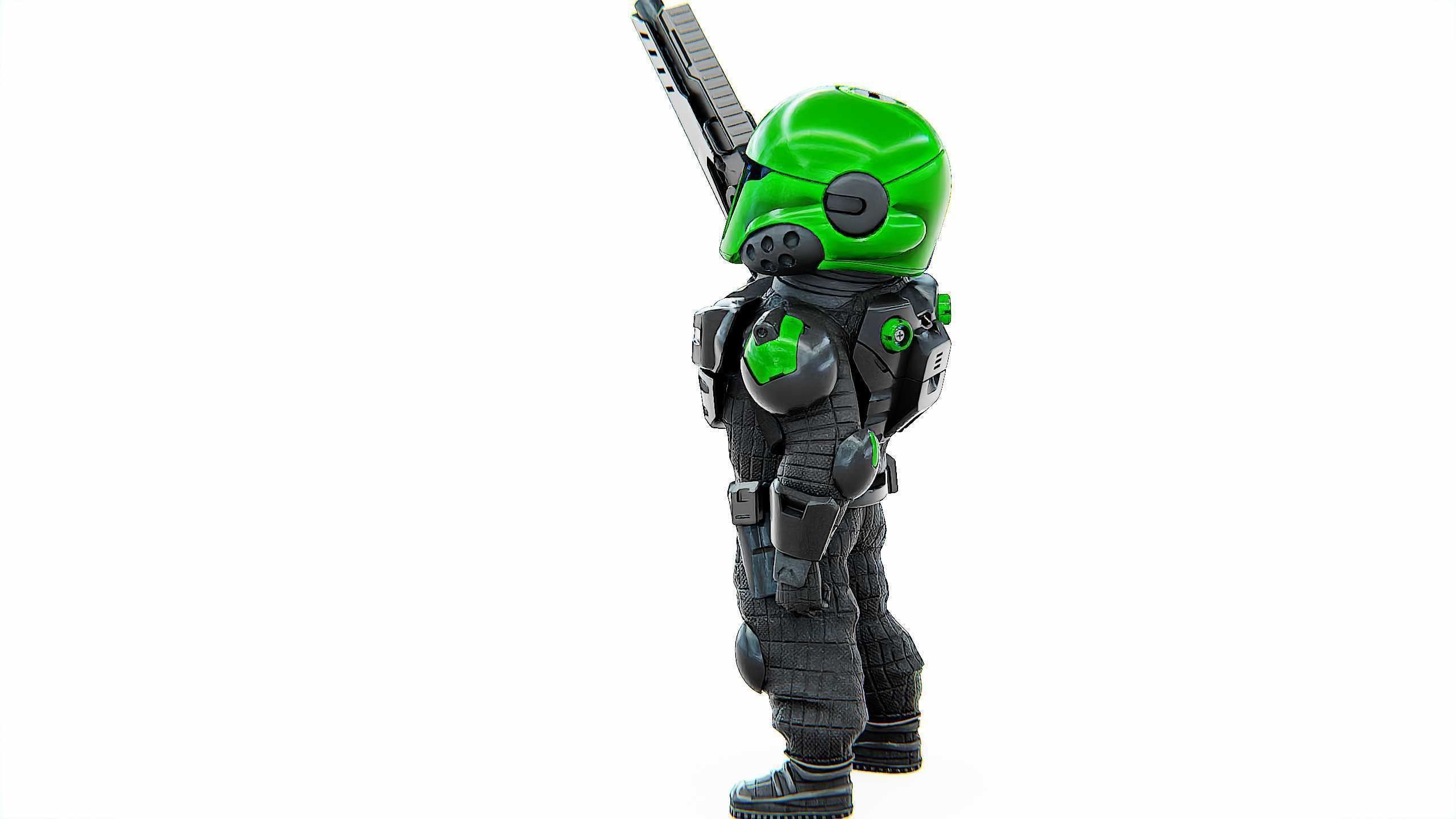 CYBER SOLDIER XC-800 Rigged for Unreal Engine - Unity - MIXAMO 3D model_18