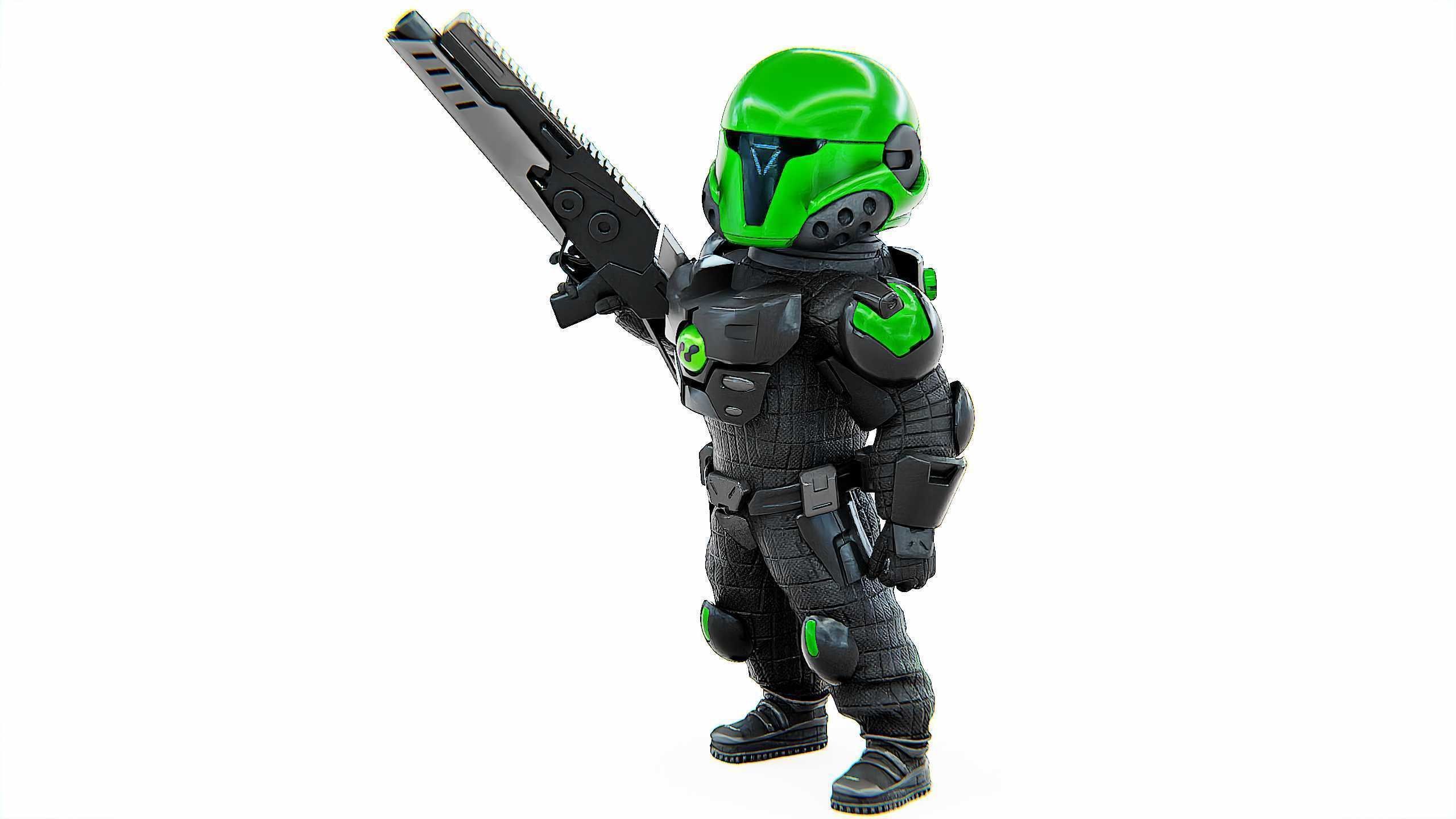 CYBER SOLDIER XC-800 Rigged for Unreal Engine - Unity - MIXAMO 3D model_21