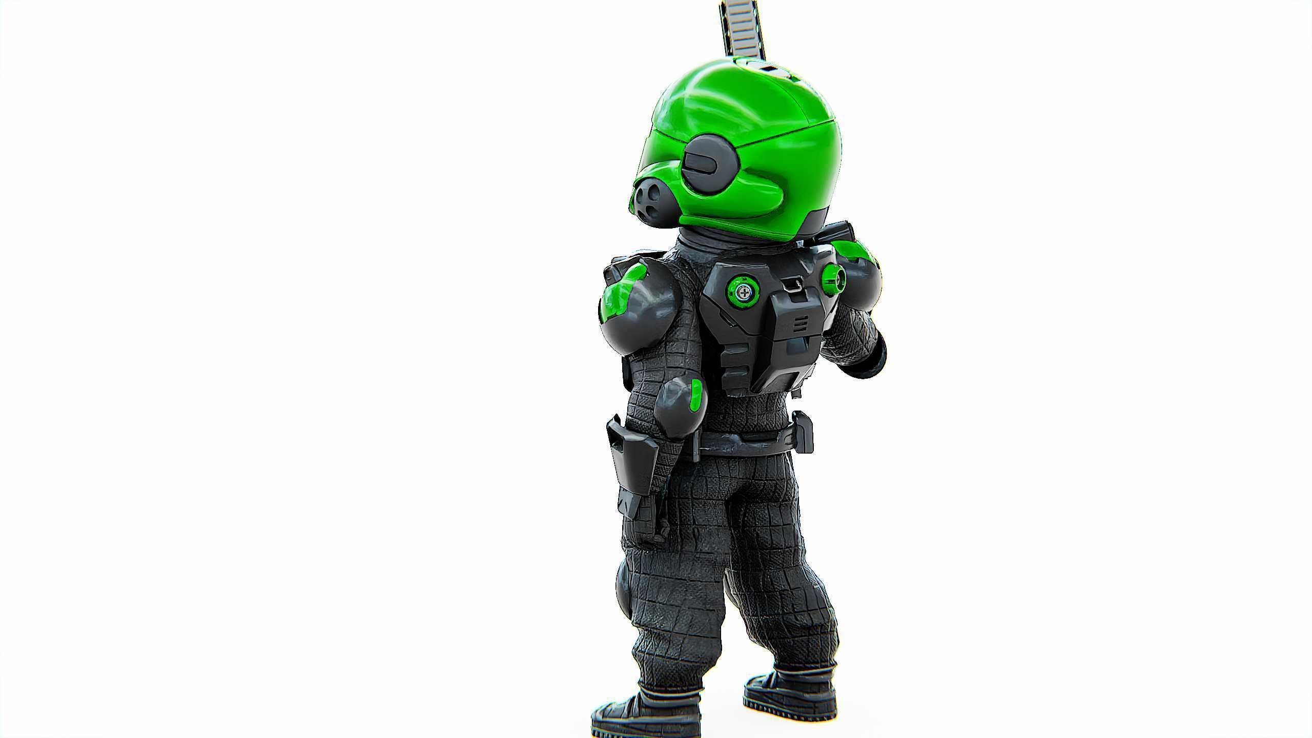 CYBER SOLDIER XC-800 Rigged for Unreal Engine - Unity - MIXAMO 3D model_16