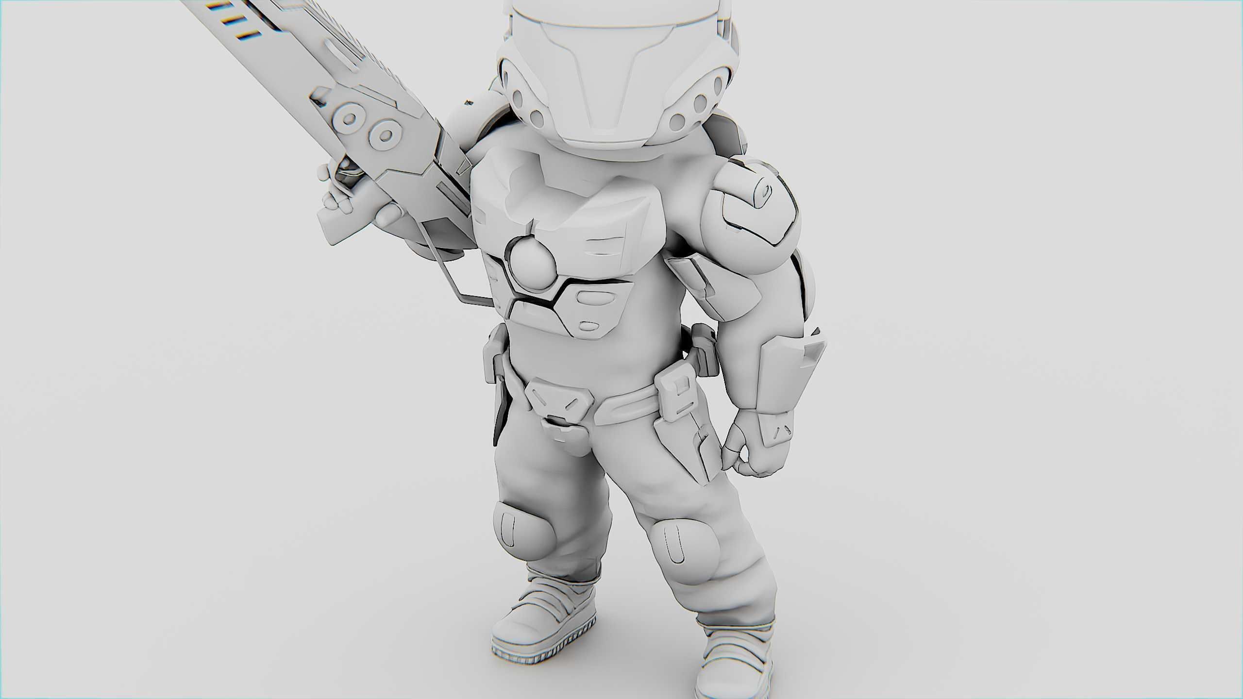 CYBER SOLDIER XC-800 Rigged for Unreal Engine - Unity - MIXAMO 3D model_36