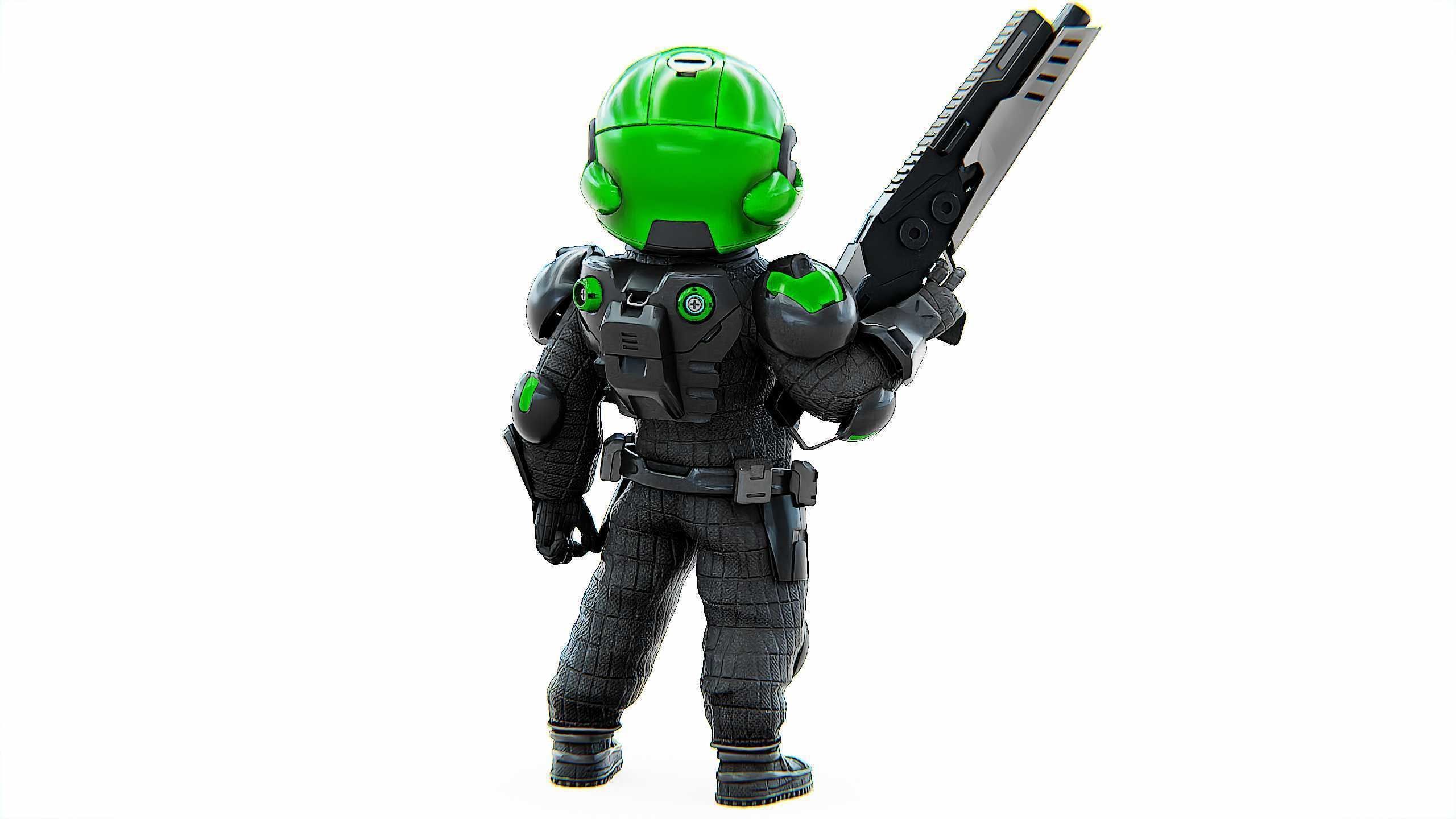 CYBER SOLDIER XC-800 Rigged for Unreal Engine - Unity - MIXAMO 3D model_11