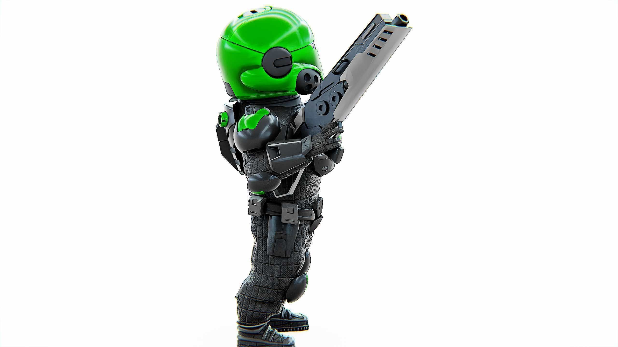 CYBER SOLDIER XC-800 Rigged for Unreal Engine - Unity - MIXAMO 3D model_6