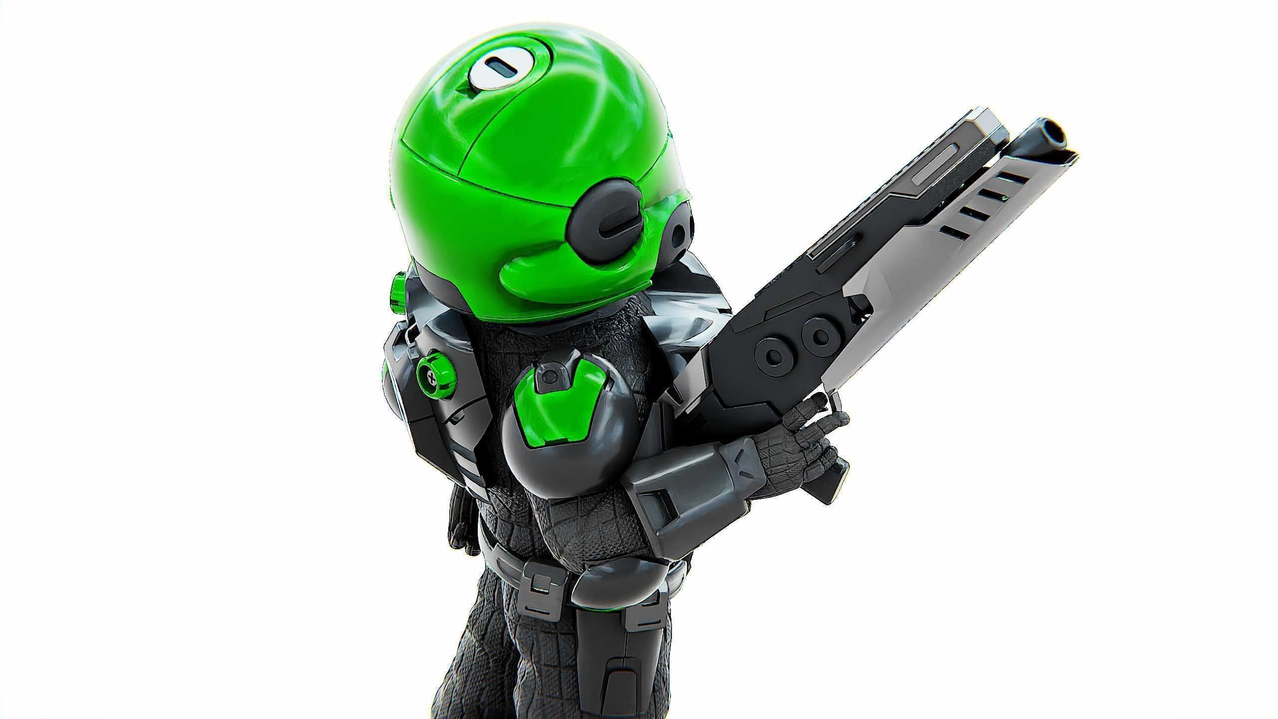 CYBER SOLDIER XC-800 Rigged for Unreal Engine - Unity - MIXAMO 3D model_24