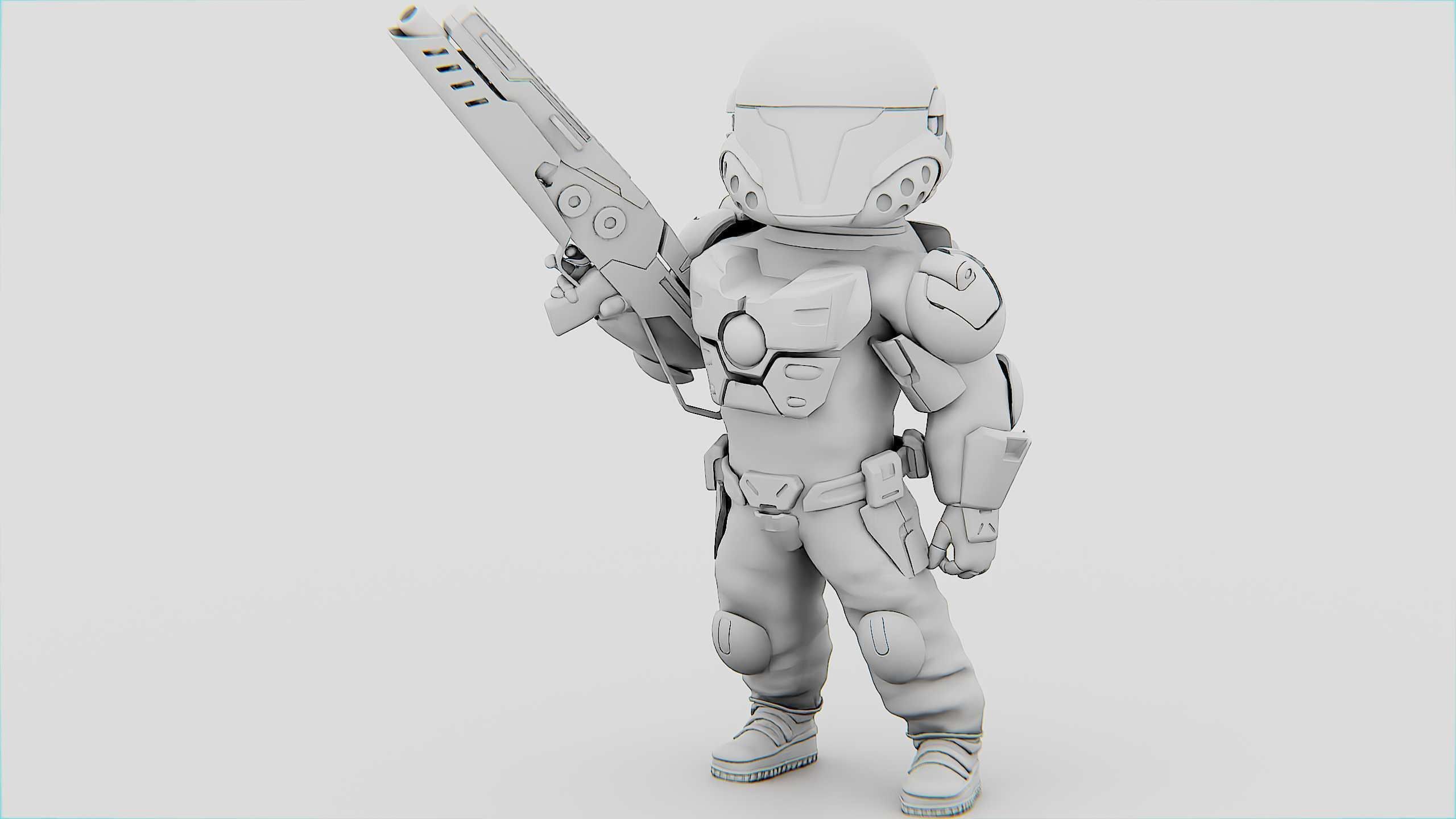 CYBER SOLDIER XC-800 Rigged for Unreal Engine - Unity - MIXAMO 3D model_32