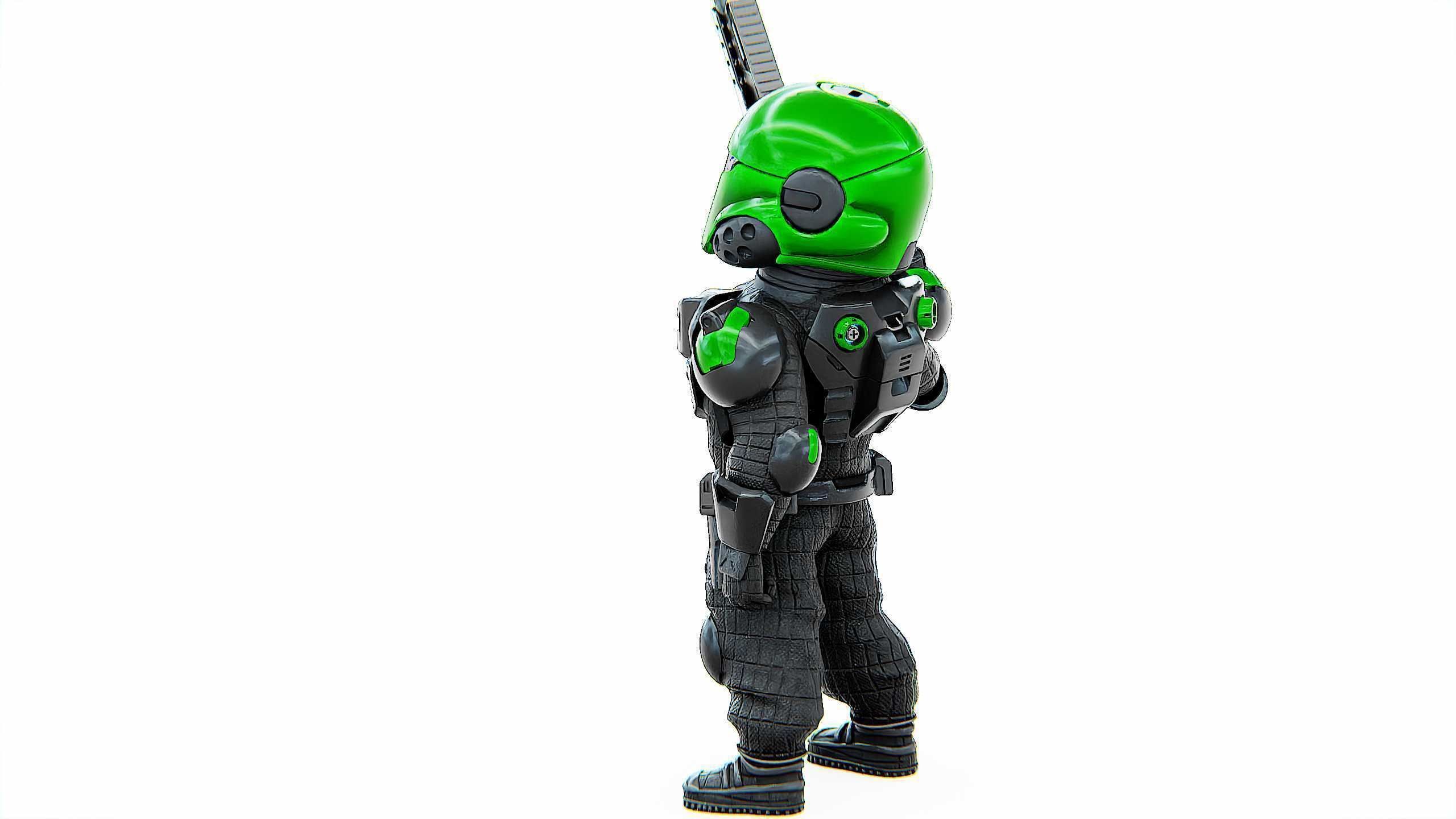 CYBER SOLDIER XC-800 Rigged for Unreal Engine - Unity - MIXAMO 3D model_17