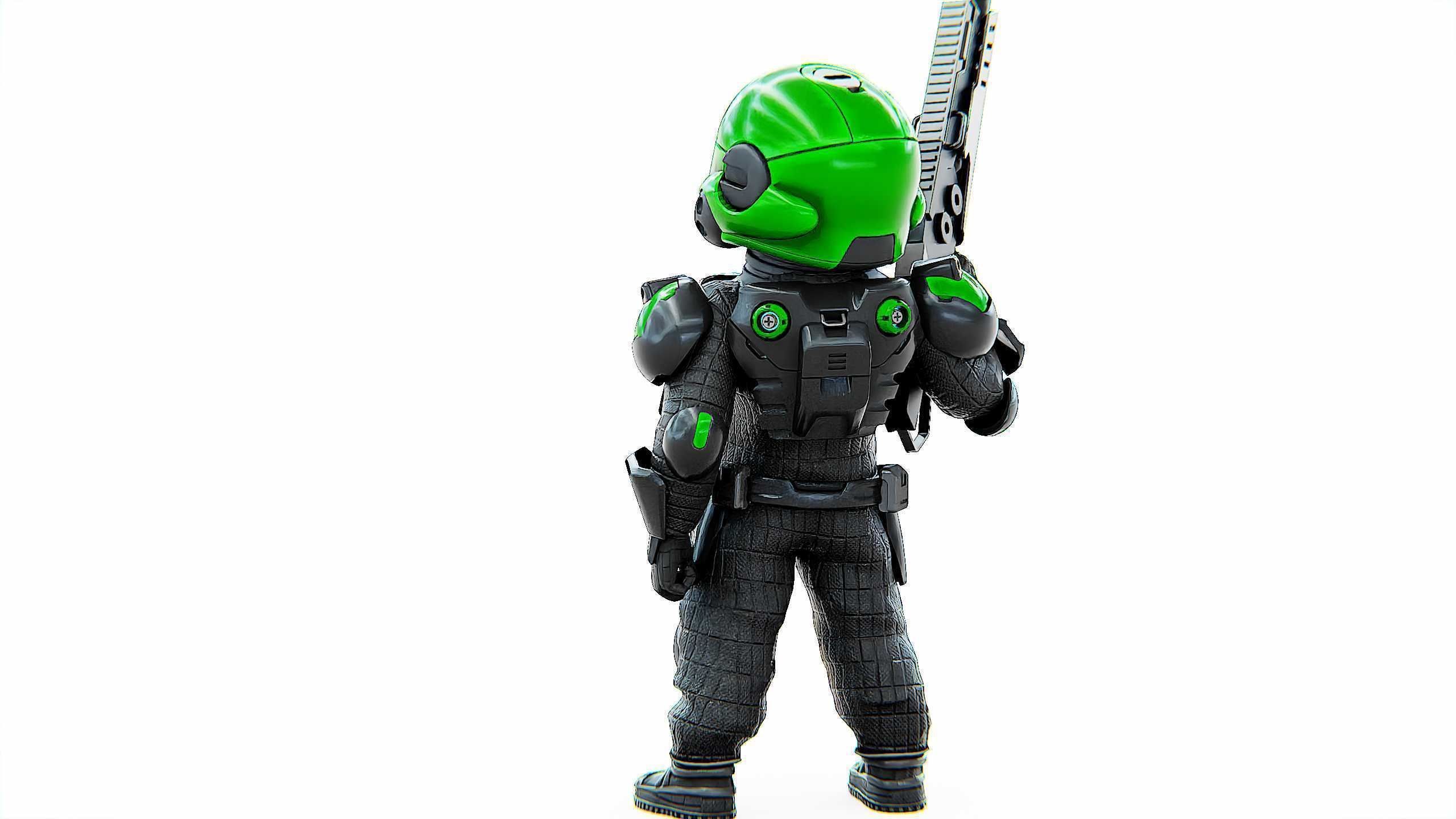 CYBER SOLDIER XC-800 Rigged for Unreal Engine - Unity - MIXAMO 3D model_14