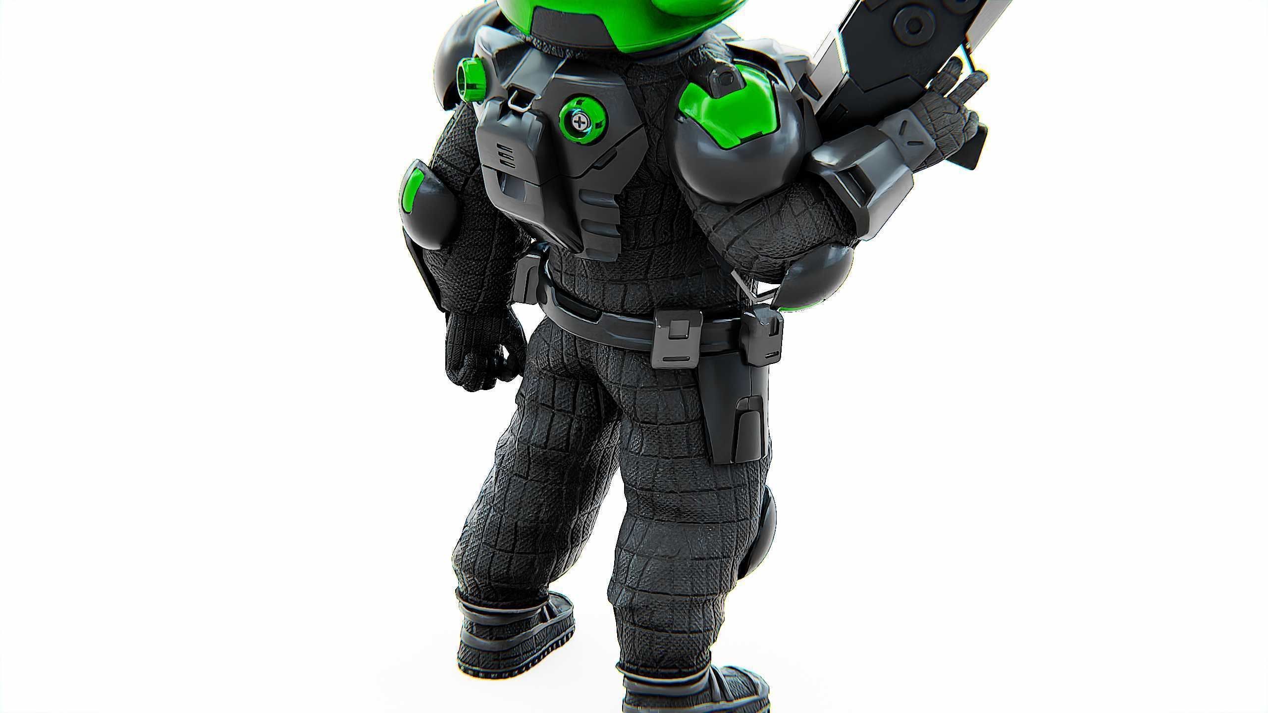 CYBER SOLDIER XC-800 Rigged for Unreal Engine - Unity - MIXAMO 3D model_25