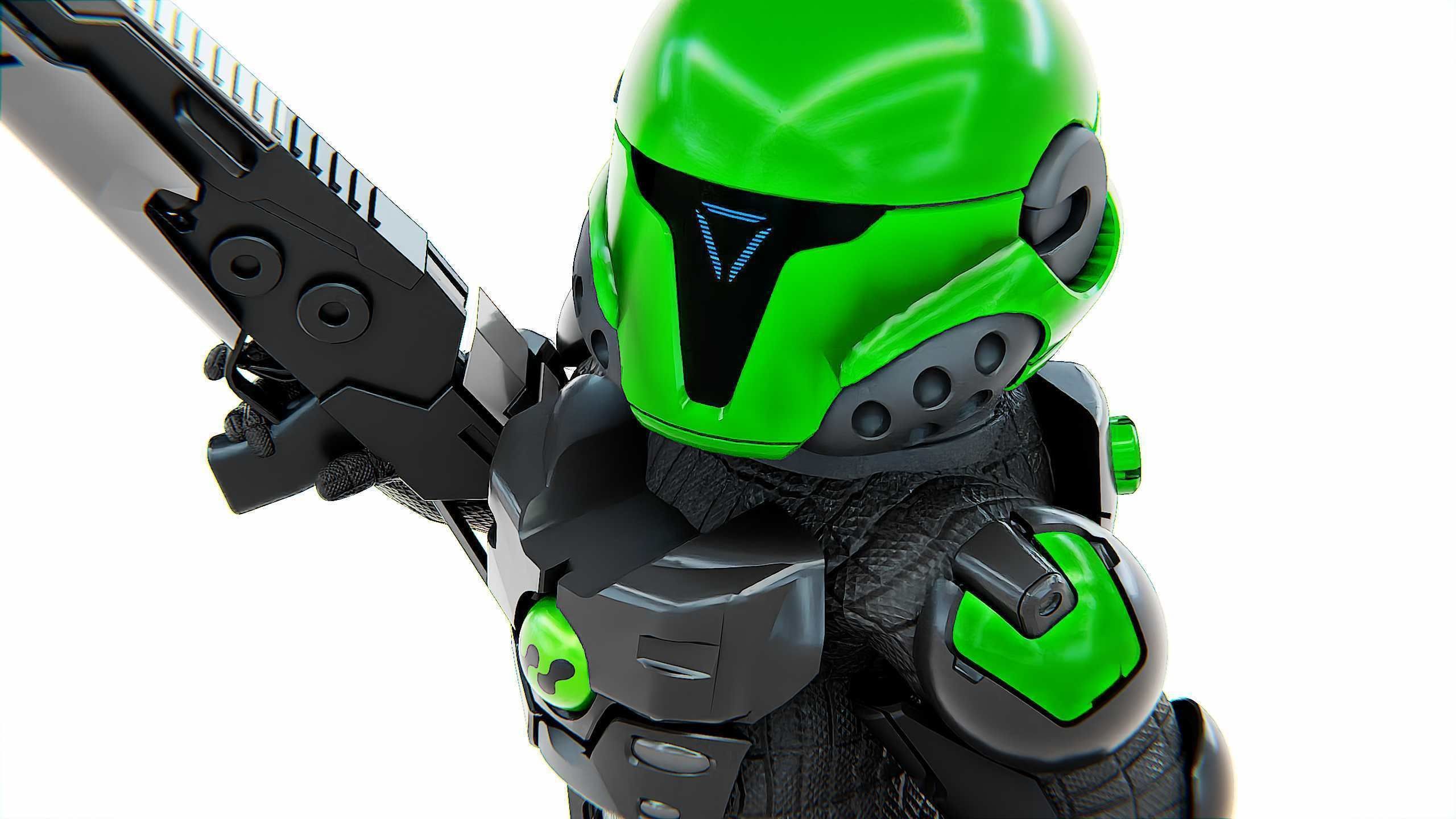 CYBER SOLDIER XC-800 Rigged for Unreal Engine - Unity - MIXAMO 3D model_27