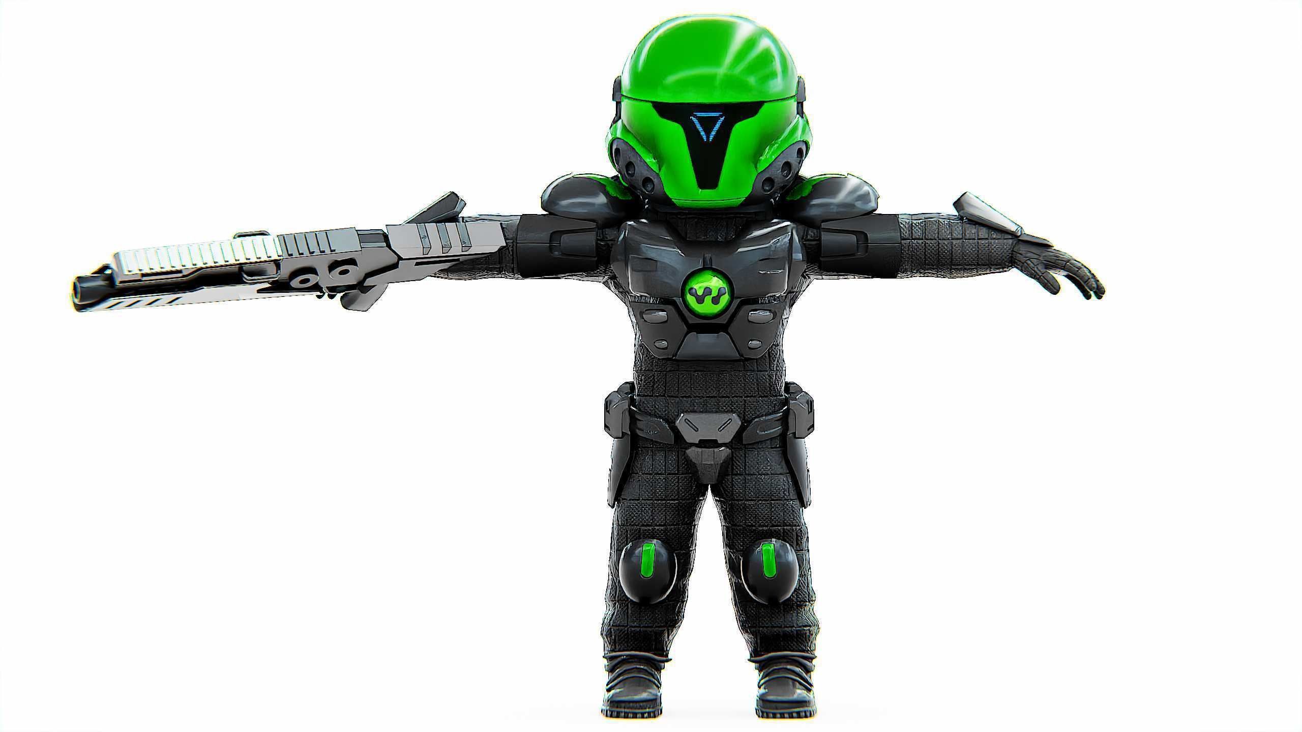 CYBER SOLDIER XC-800 Rigged for Unreal Engine - Unity - MIXAMO 3D model_30