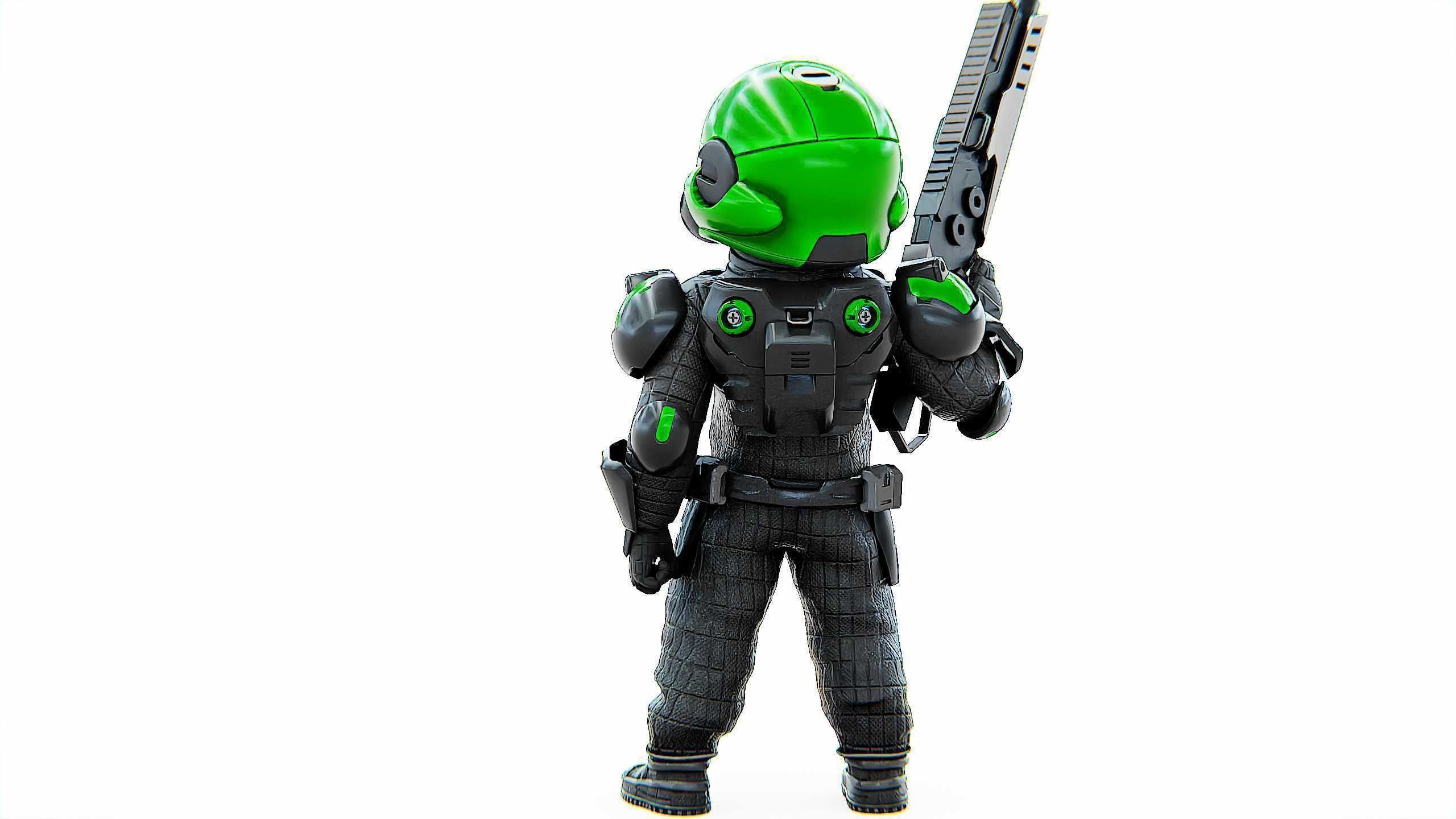 CYBER SOLDIER XC-800 Rigged for Unreal Engine - Unity - MIXAMO 3D model_13