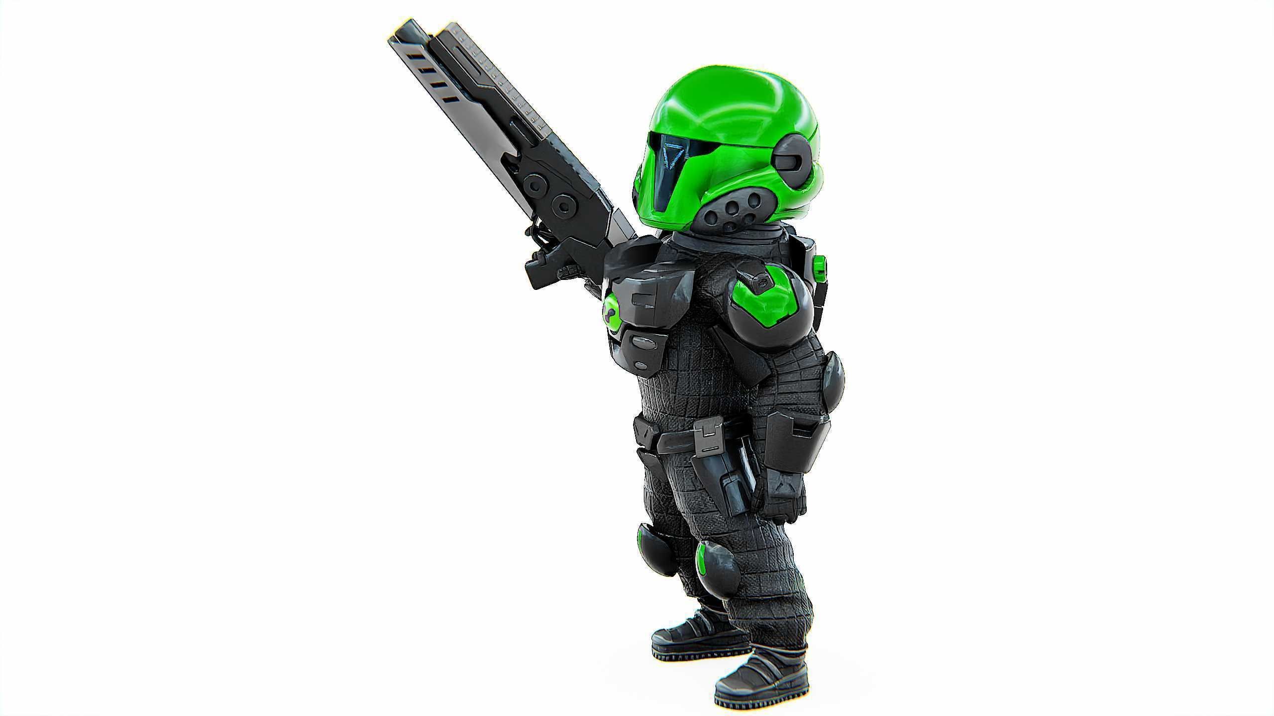 CYBER SOLDIER XC-800 Rigged for Unreal Engine - Unity - MIXAMO 3D model_20