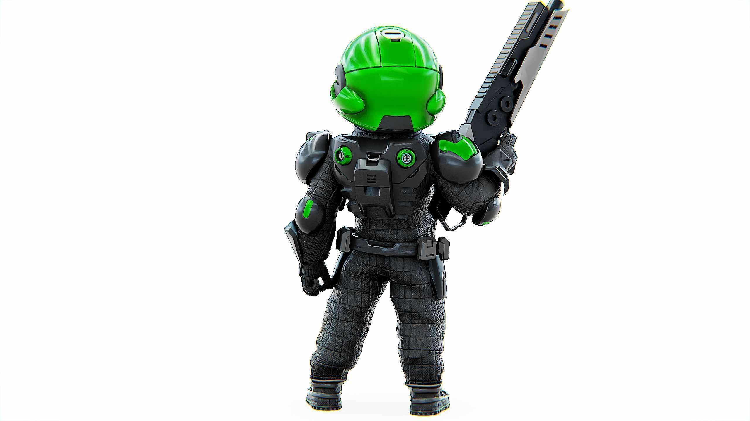 CYBER SOLDIER XC-800 Rigged for Unreal Engine - Unity - MIXAMO 3D model_12