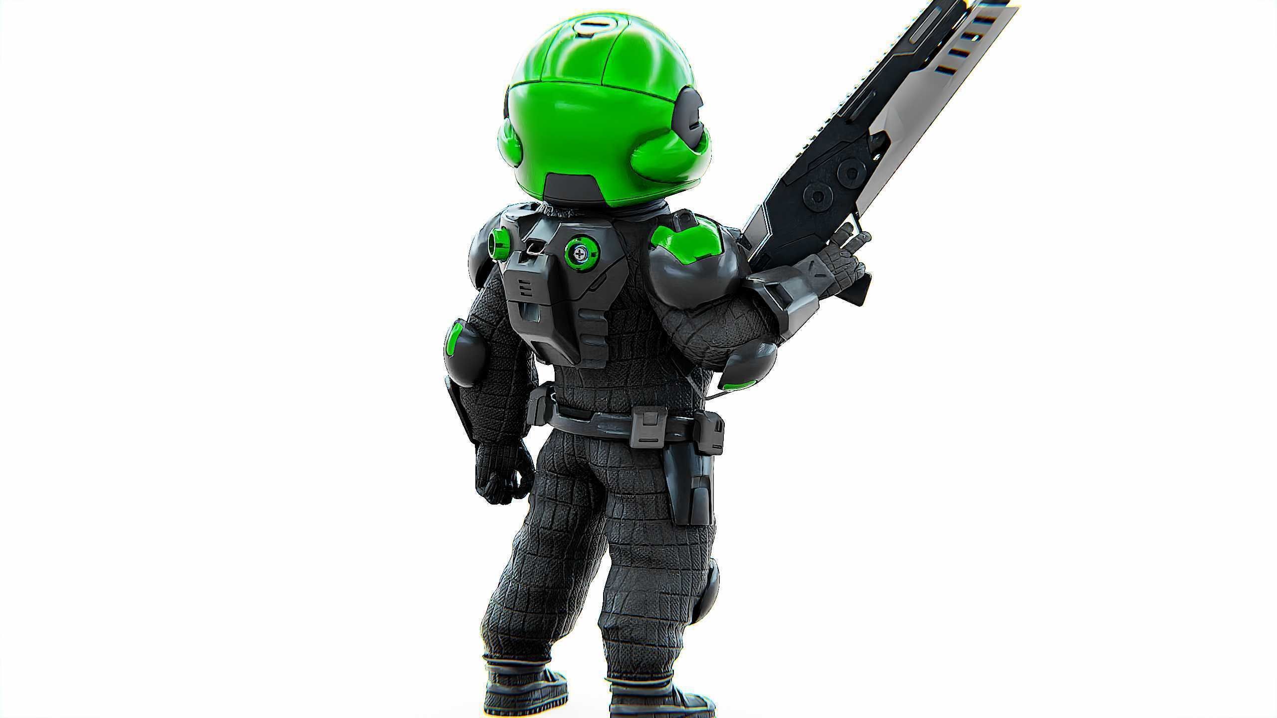 CYBER SOLDIER XC-800 Rigged for Unreal Engine - Unity - MIXAMO 3D model_10