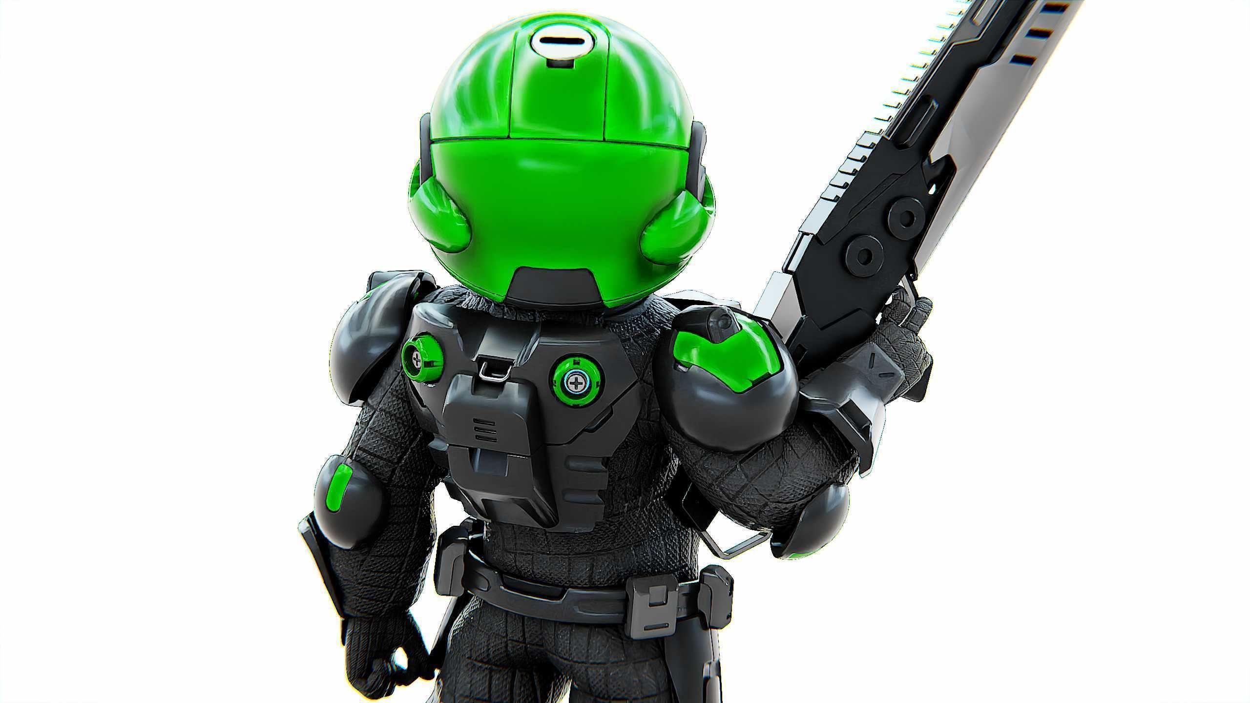 CYBER SOLDIER XC-800 Rigged for Unreal Engine - Unity - MIXAMO 3D model_29