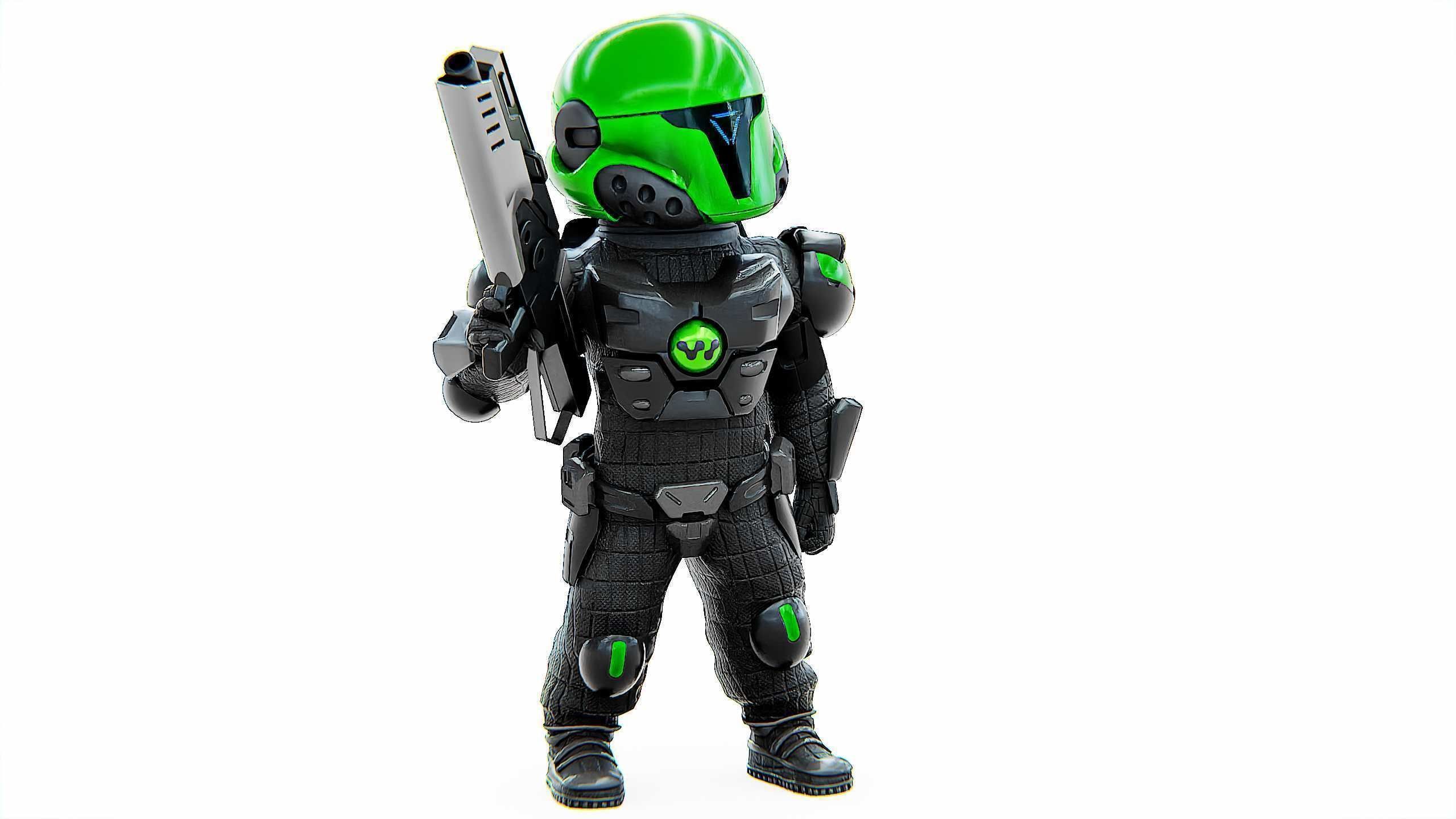 CYBER SOLDIER XC-800 Rigged for Unreal Engine - Unity - MIXAMO 3D model_2