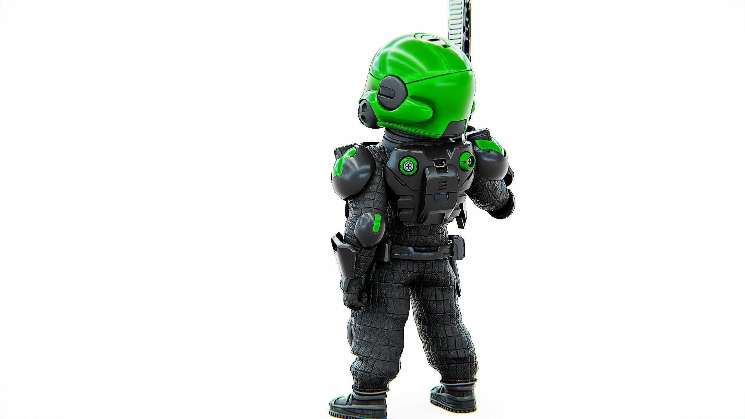 CYBER SOLDIER XC-800 Rigged for Unreal Engine - Unity - MIXAMO 3D model_15