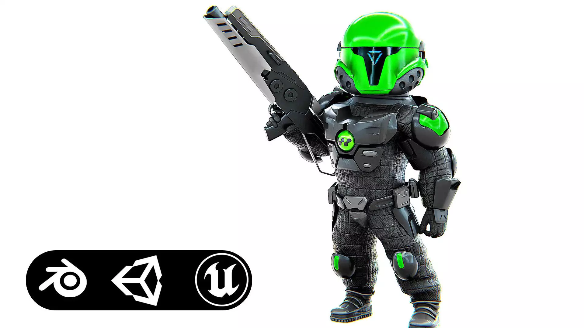 CYBER SOLDIER XC-800 Rigged for Unreal Engine - Unity - MIXAMO 3D model_0