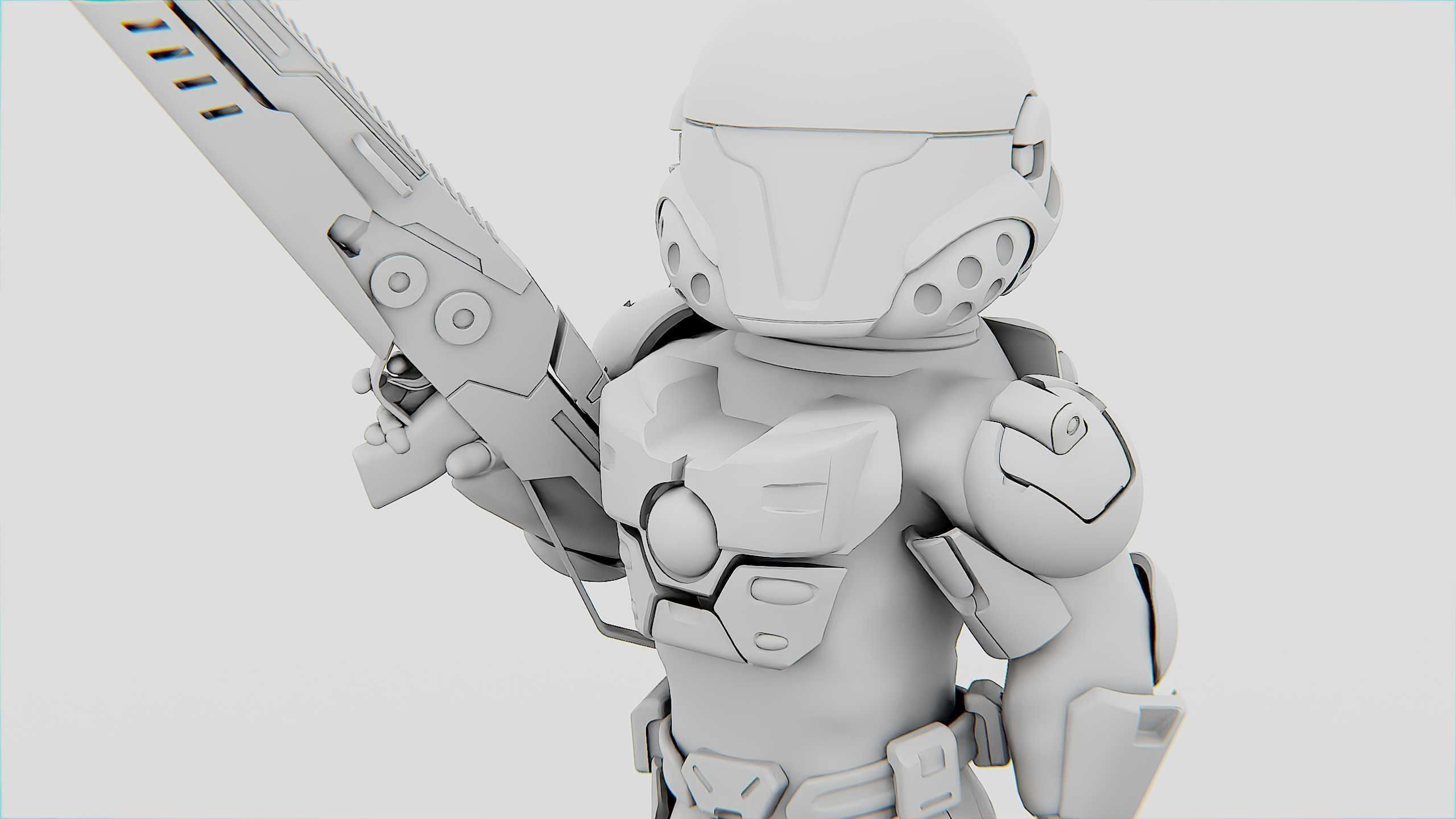 CYBER SOLDIER XC-800 Rigged for Unreal Engine - Unity - MIXAMO 3D model_34