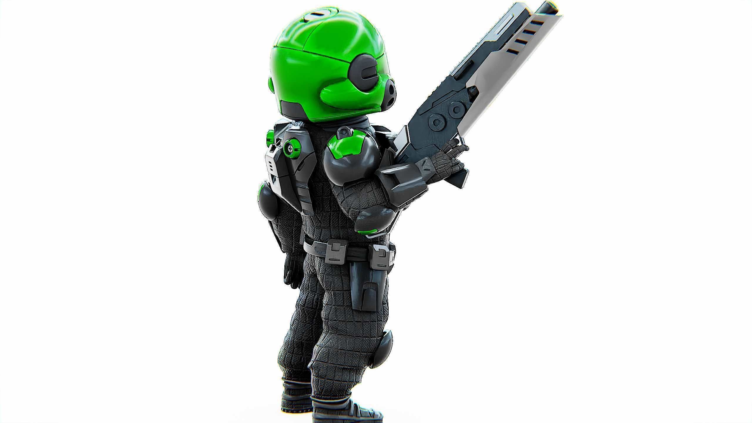 CYBER SOLDIER XC-800 Rigged for Unreal Engine - Unity - MIXAMO 3D model_8