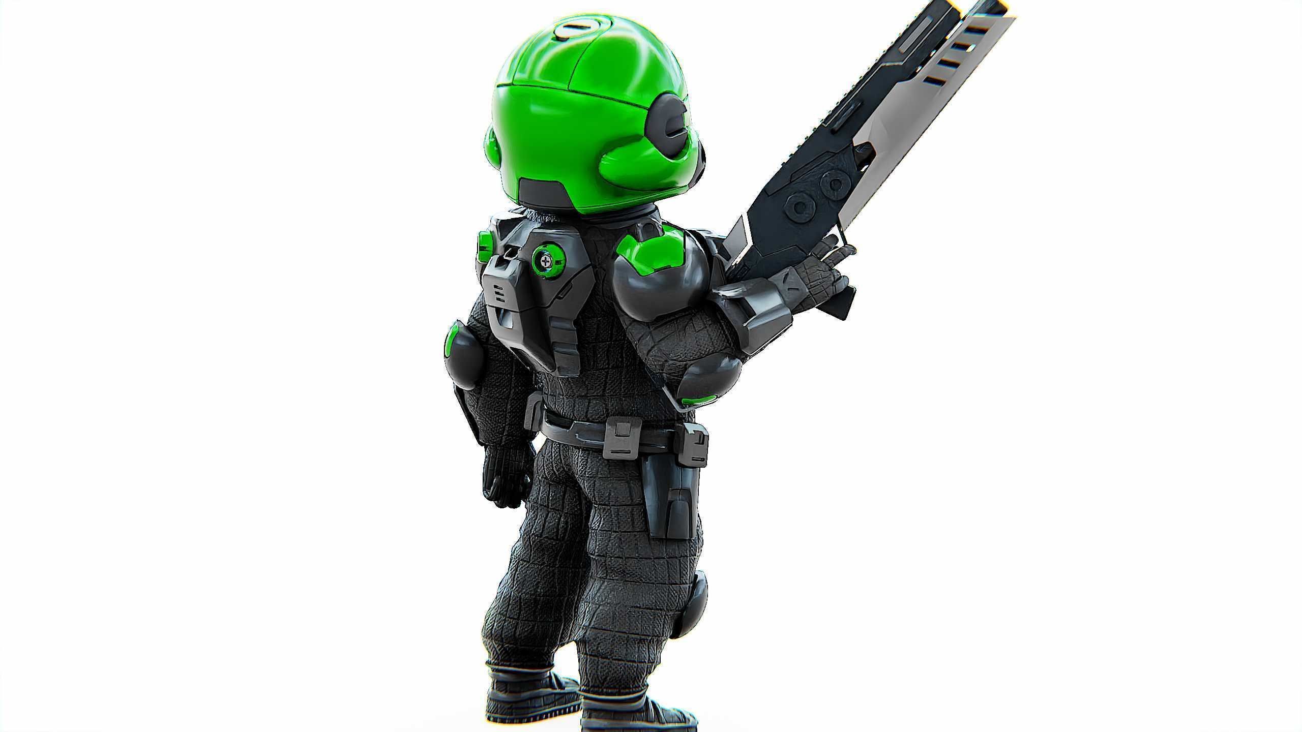 CYBER SOLDIER XC-800 Rigged for Unreal Engine - Unity - MIXAMO 3D model_9