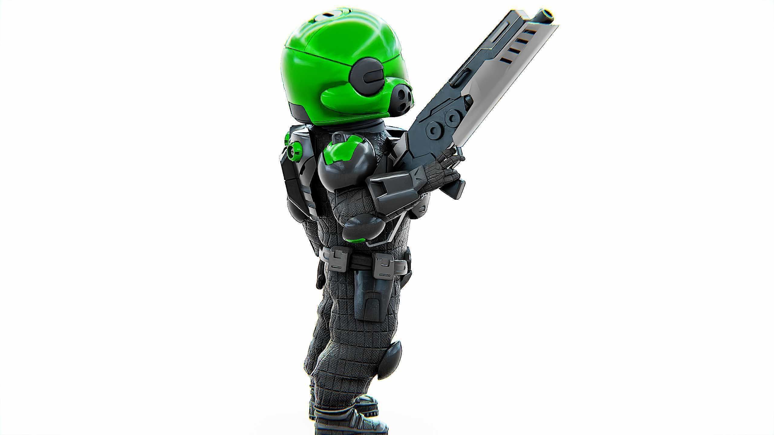 CYBER SOLDIER XC-800 Rigged for Unreal Engine - Unity - MIXAMO 3D model_7