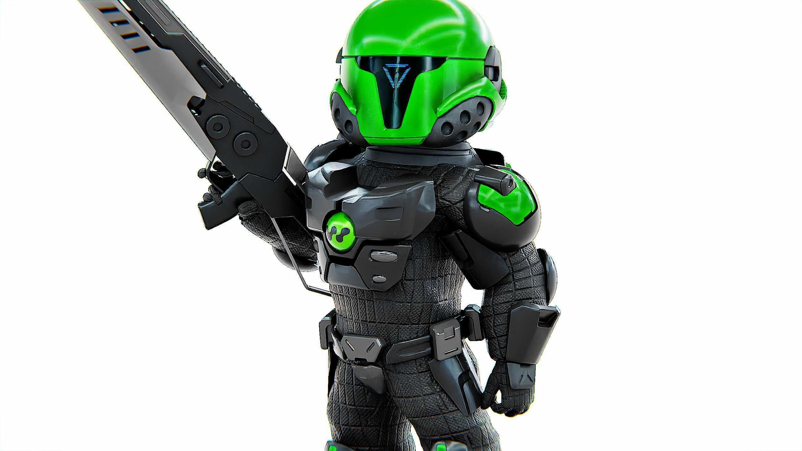 CYBER SOLDIER XC-800 Rigged for Unreal Engine - Unity - MIXAMO 3D model_22