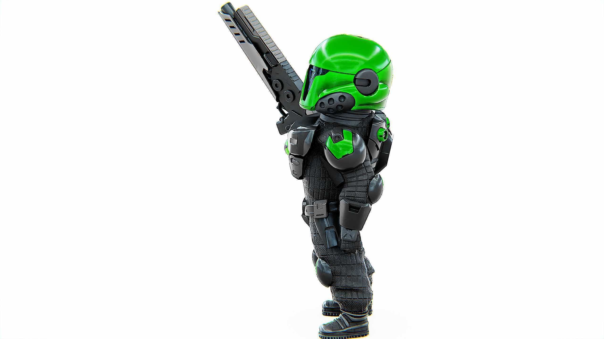 CYBER SOLDIER XC-800 Rigged for Unreal Engine - Unity - MIXAMO 3D model_19