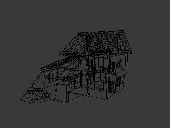 Destroyed House Low-poly 3D model_5