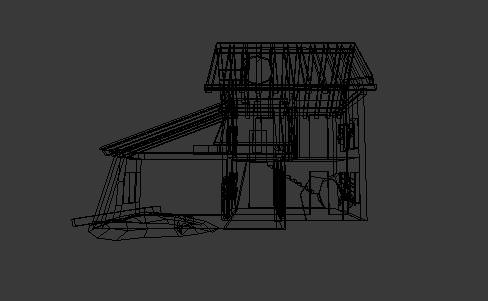 Destroyed House Low-poly 3D model_6