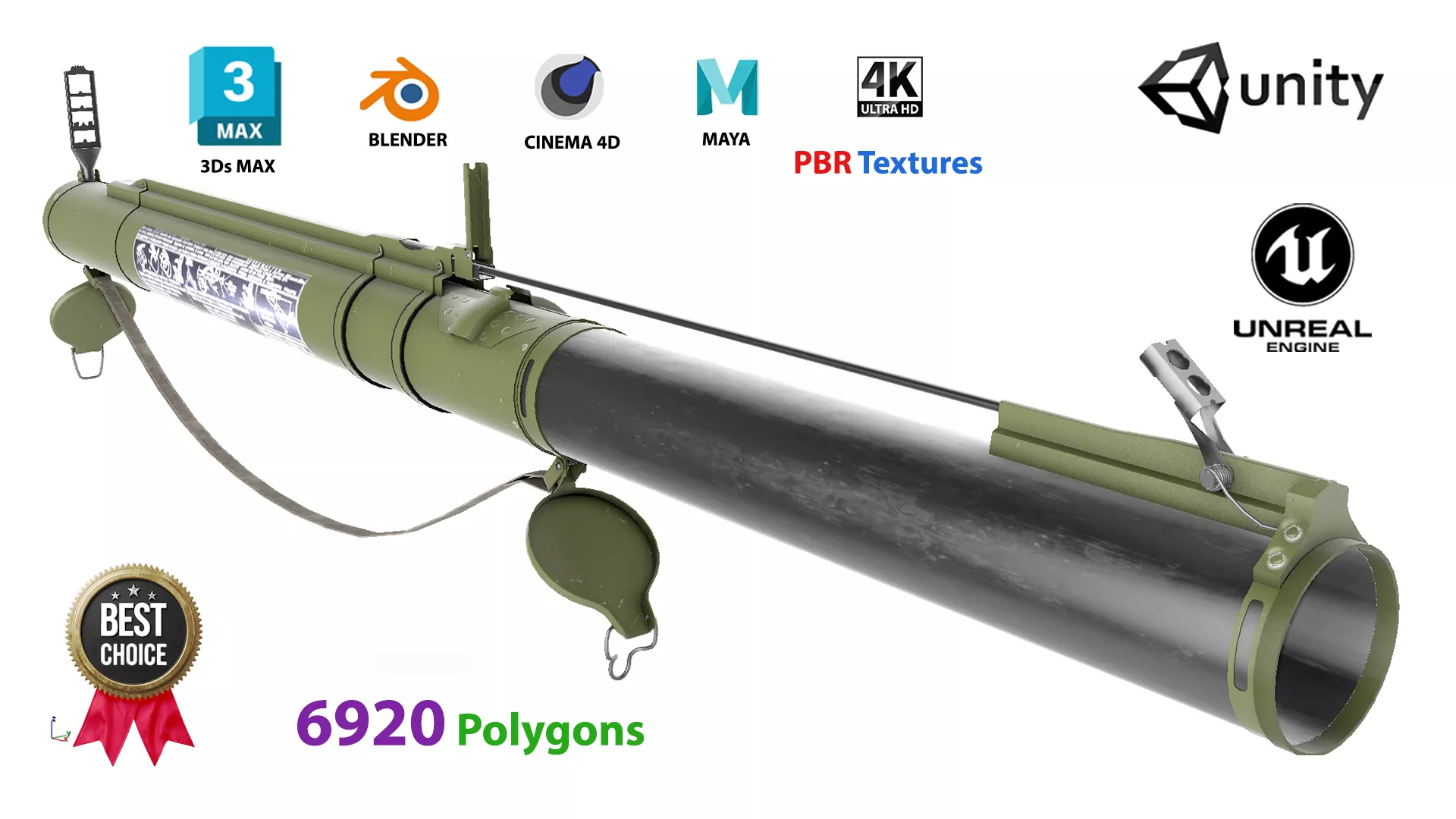 RPG-18 Game Ready 4K PBR Low-poly 3D model