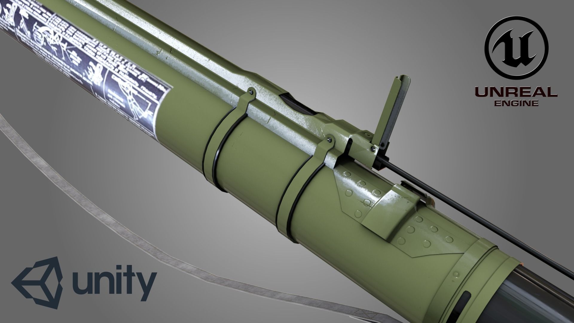 RPG-18 game ready 3d model with 4K-PBR textures for any engines Low-poly 3D model_2