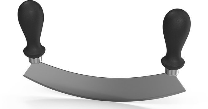 Mezzaluna with One Blade and Plastic Handles 3D model 6