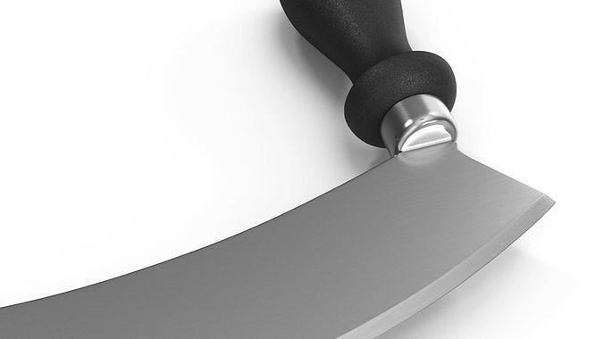 Mezzaluna with One Blade and Plastic Handles 3D model 7