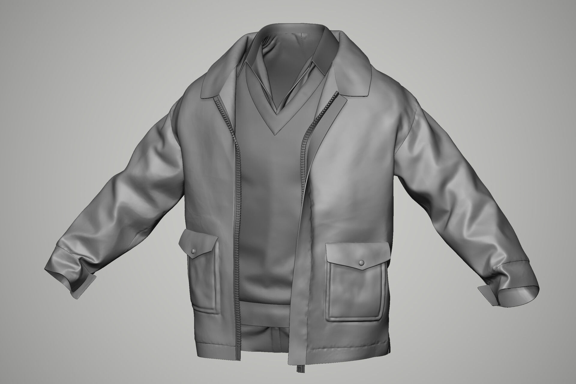 Game Ready Vintage Man Character Low-poly 3D model_6