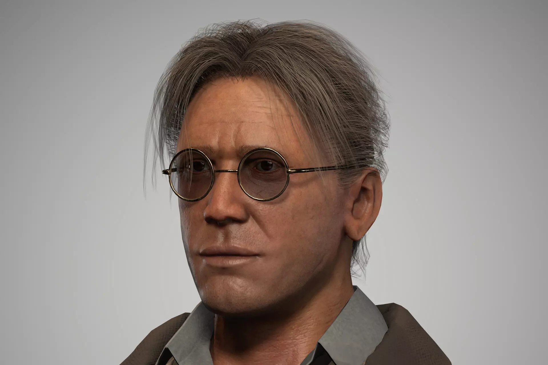 Game Ready Vintage Man Character Low-poly 3D model_0