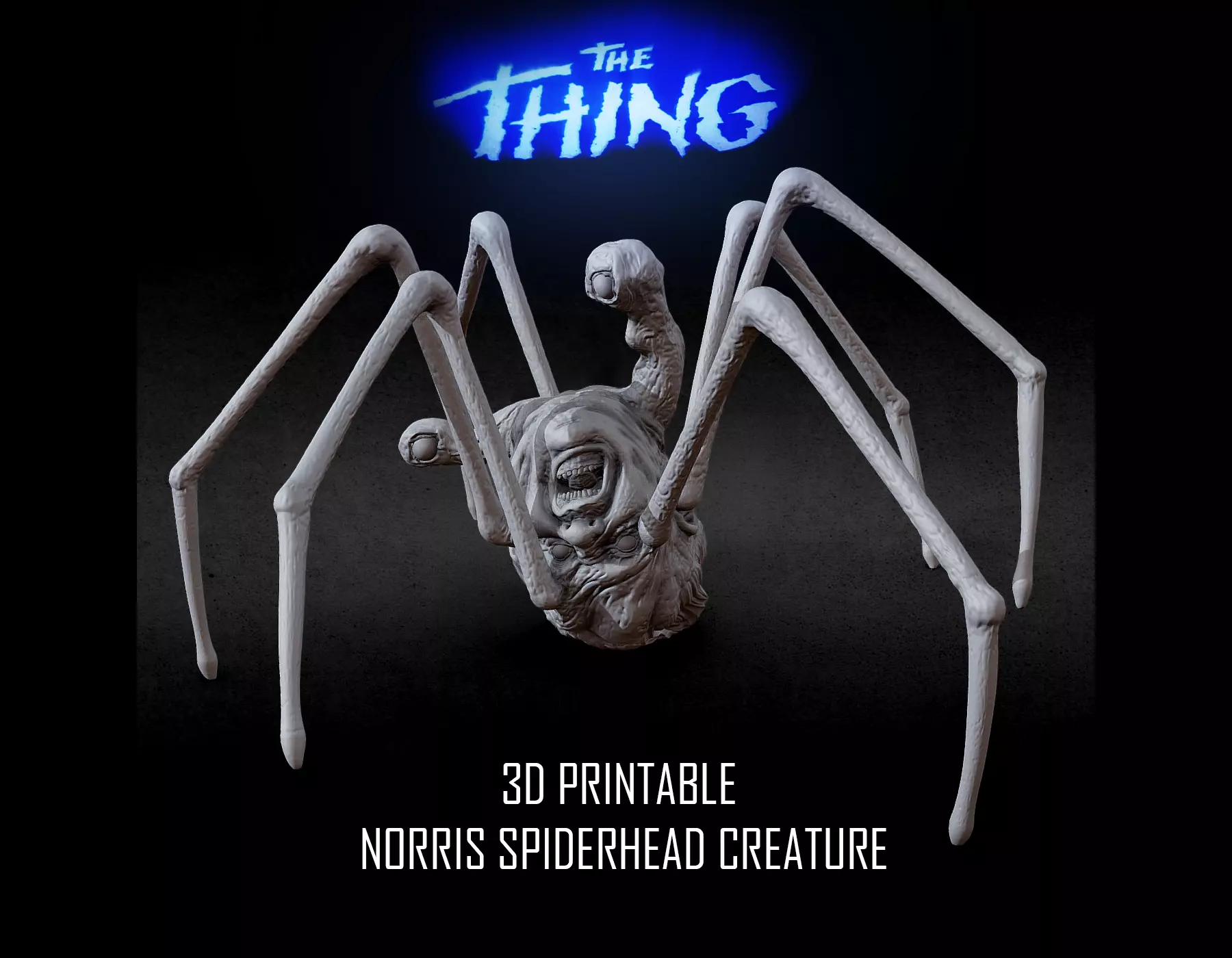 3D PRINTABLE THE THING NORRIS SPIDER HEAD 3D print model_0