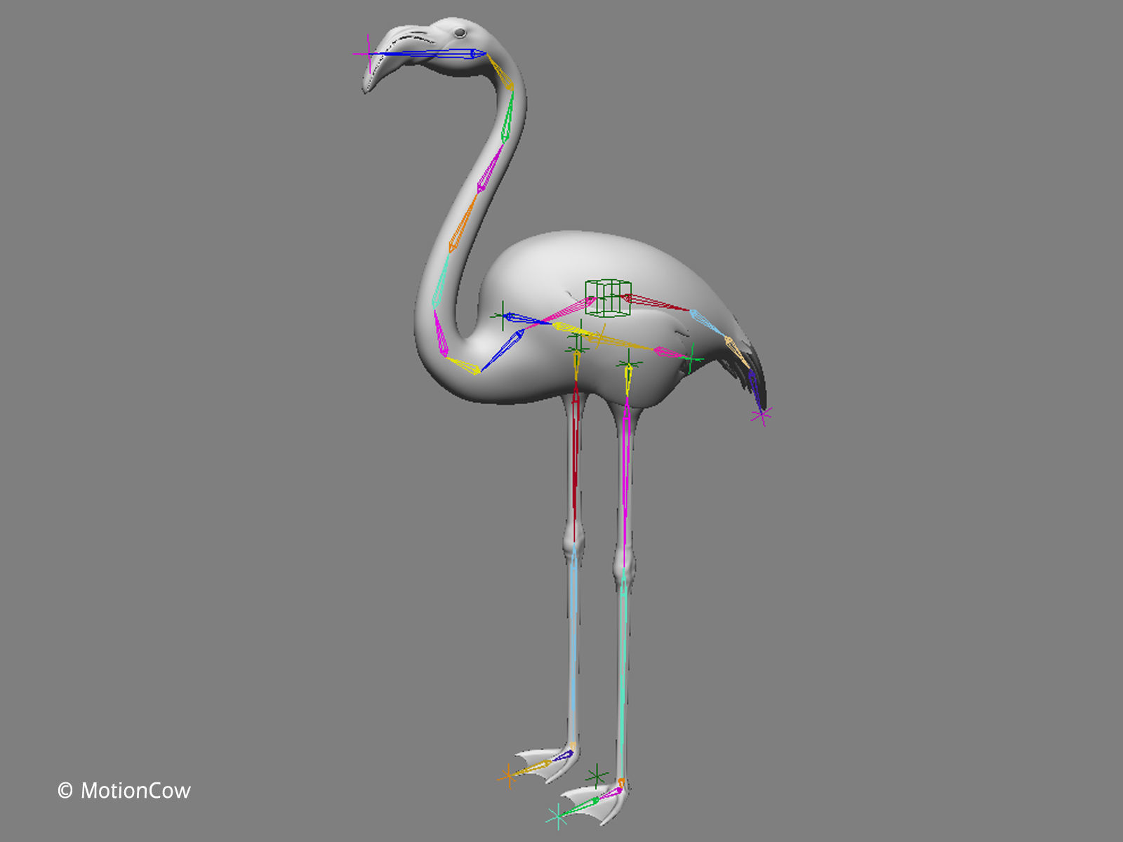 Flamingo - Folded Wings 3D model_11
