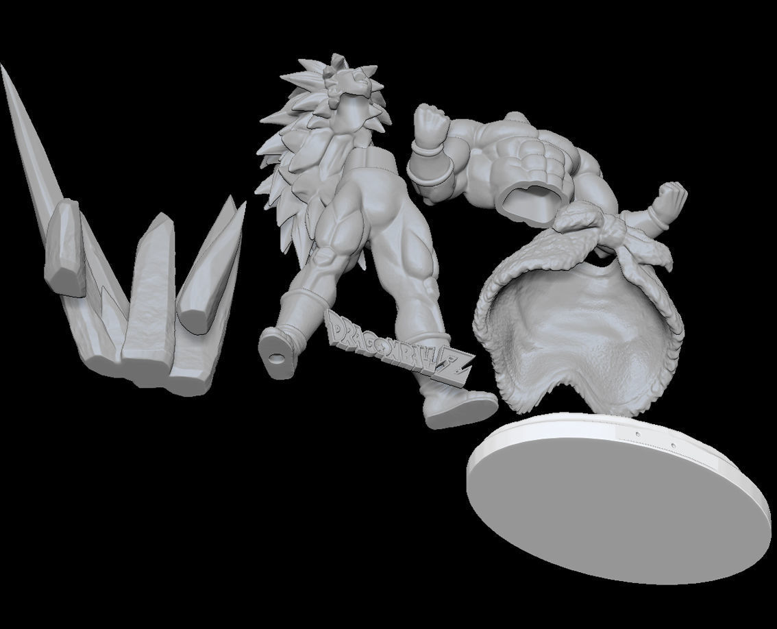 DBZ Broly Super Saiyan 3 Dragon Ball Z Figure for 3D print 3D print model_8