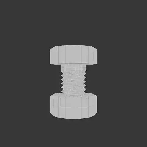 M8 Hex Bolts and Nuts with Rusty Iron Texture 3D model 7