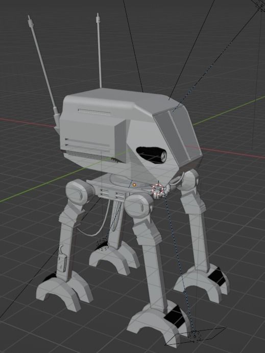 Scout Titan Mech  Low-poly 3D model_3