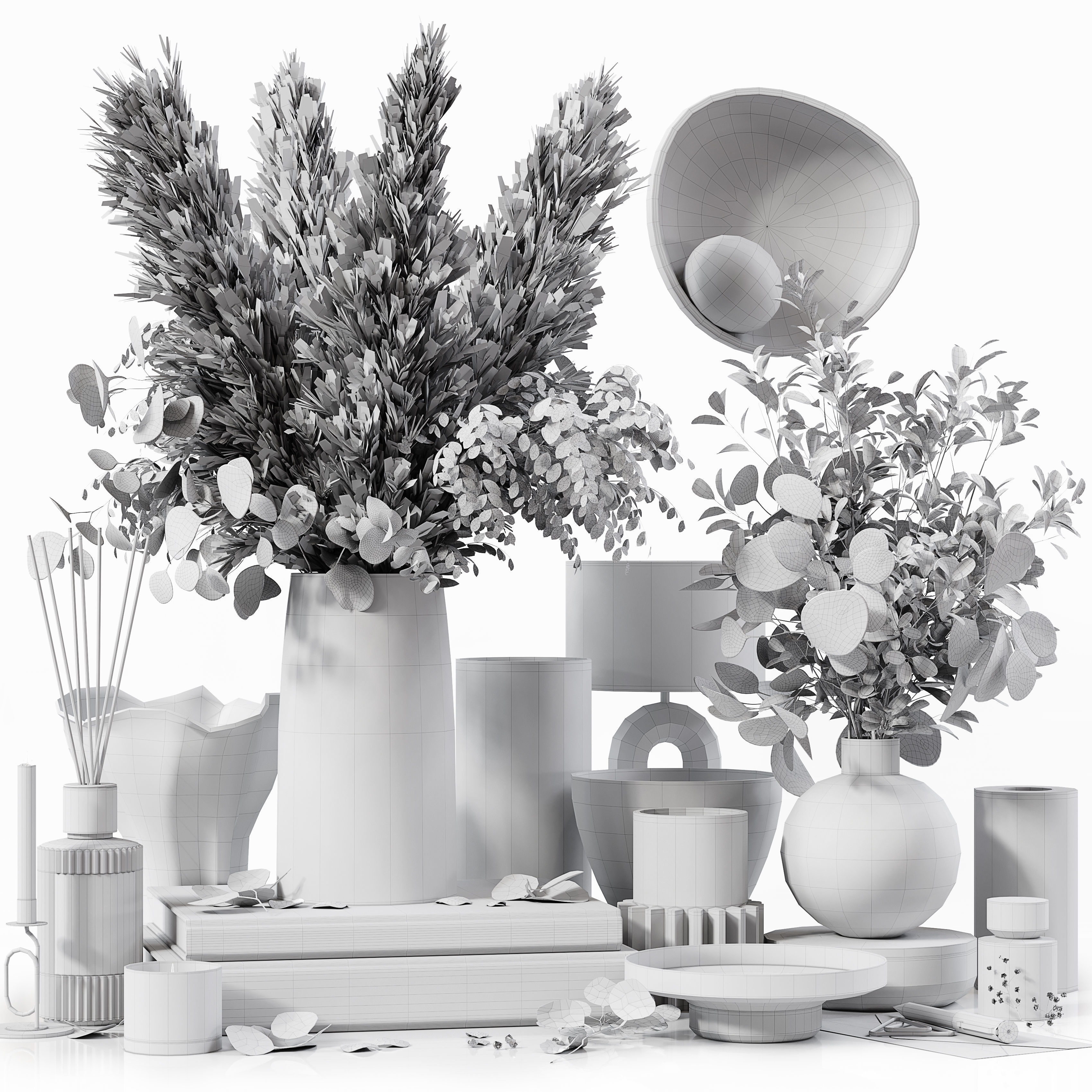 Decorative Set 209 Low-poly 3D model_6