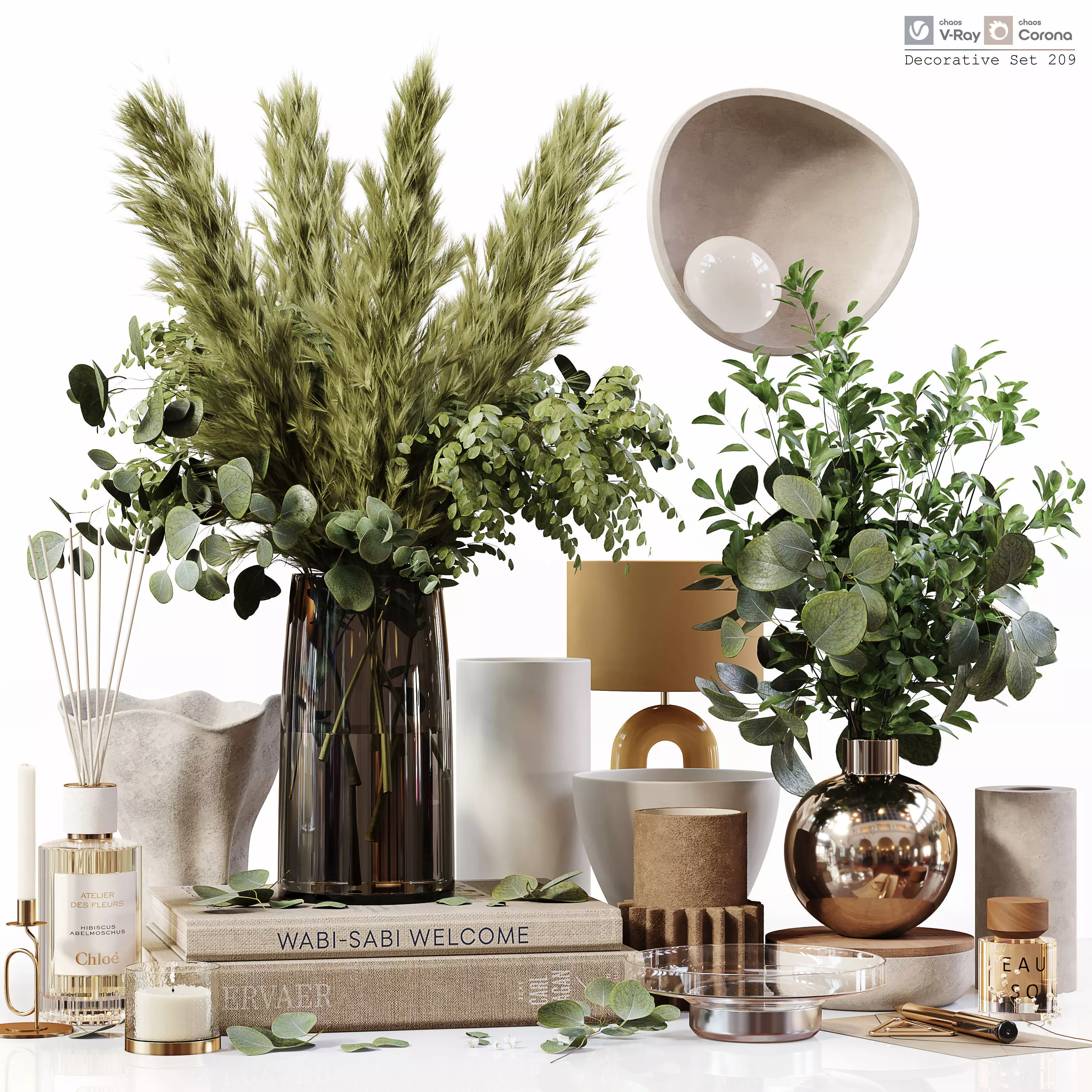 Decorative Set 209 Low-poly 3D model_0