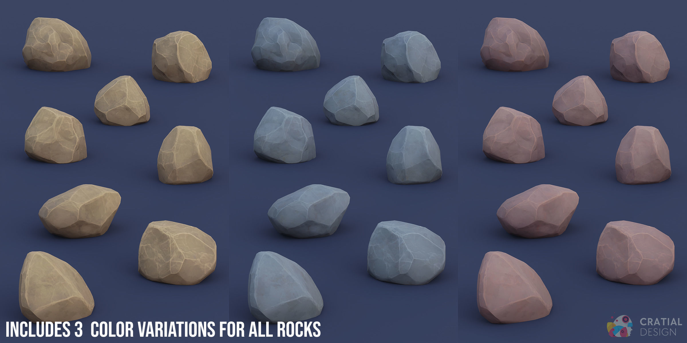 Stylized Tropical Nature and Foliage Kit 3D model_2