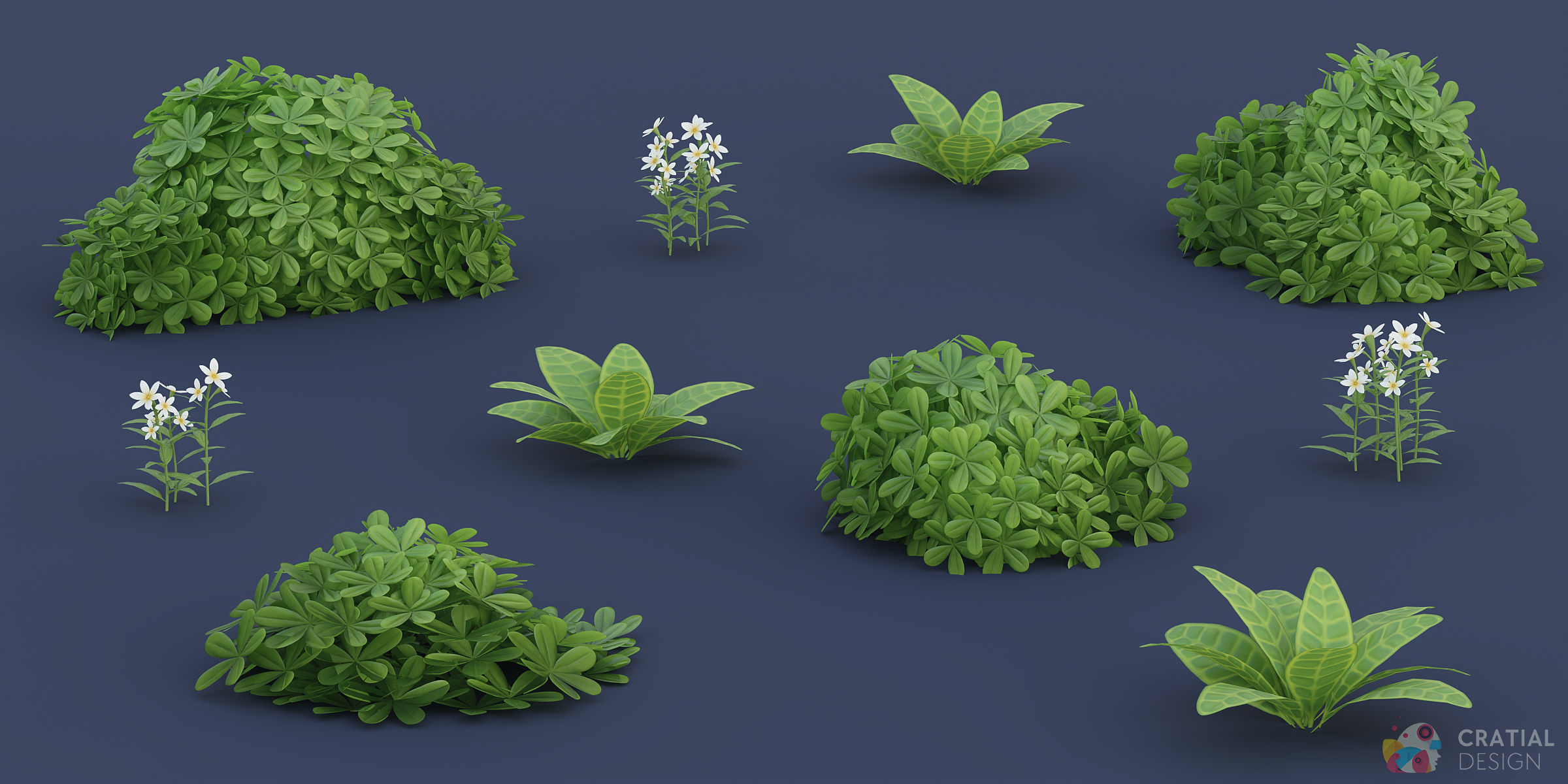 Stylized Tropical Nature and Foliage Kit 3D model_4