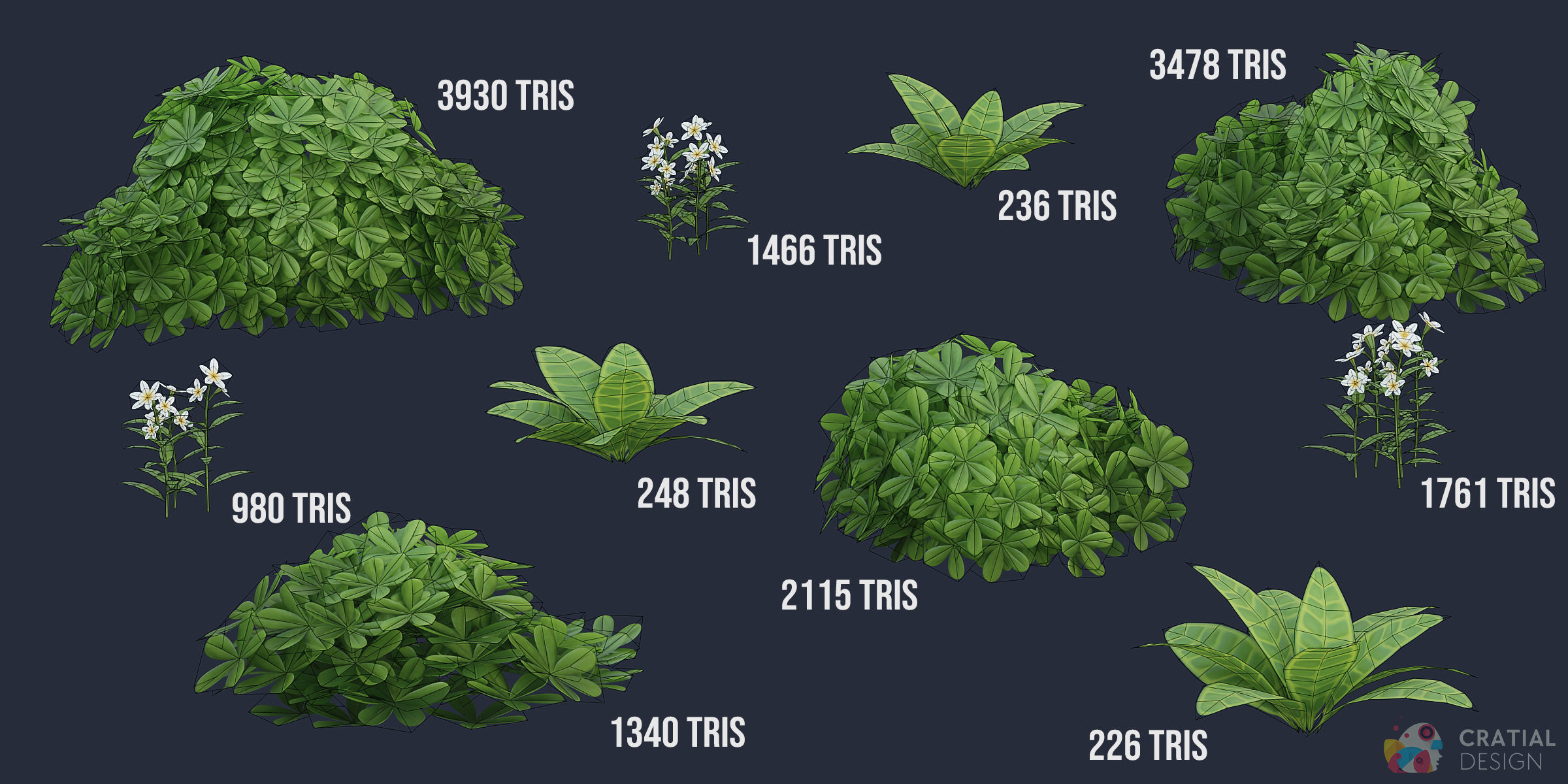 Stylized Tropical Nature and Foliage Kit 3D model_11