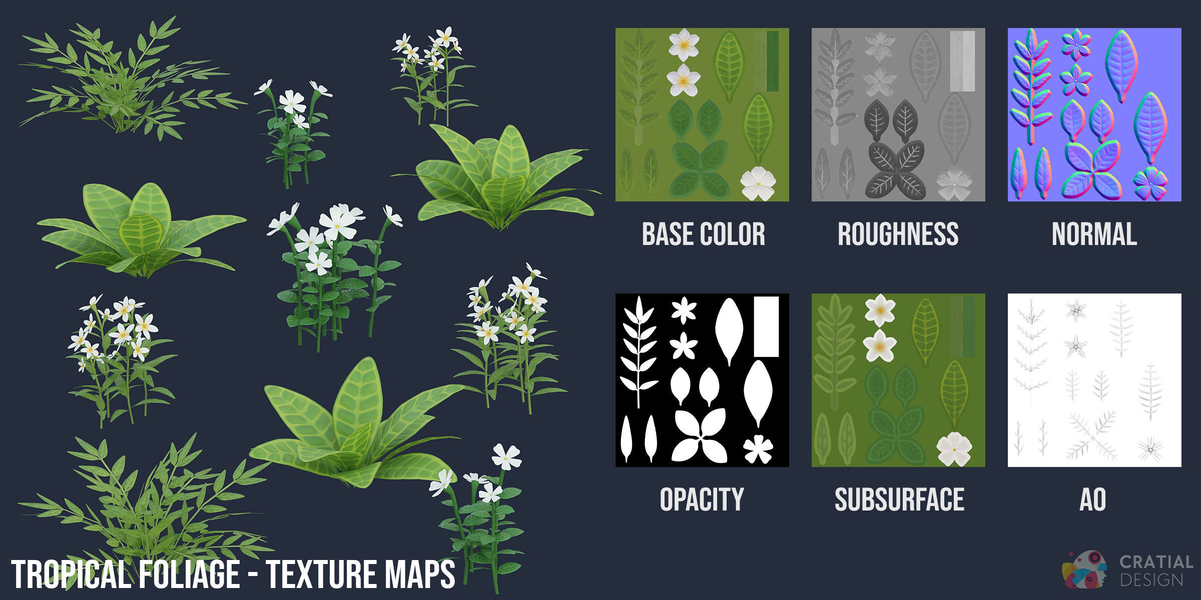 Stylized Tropical Nature and Foliage Kit 3D model_6