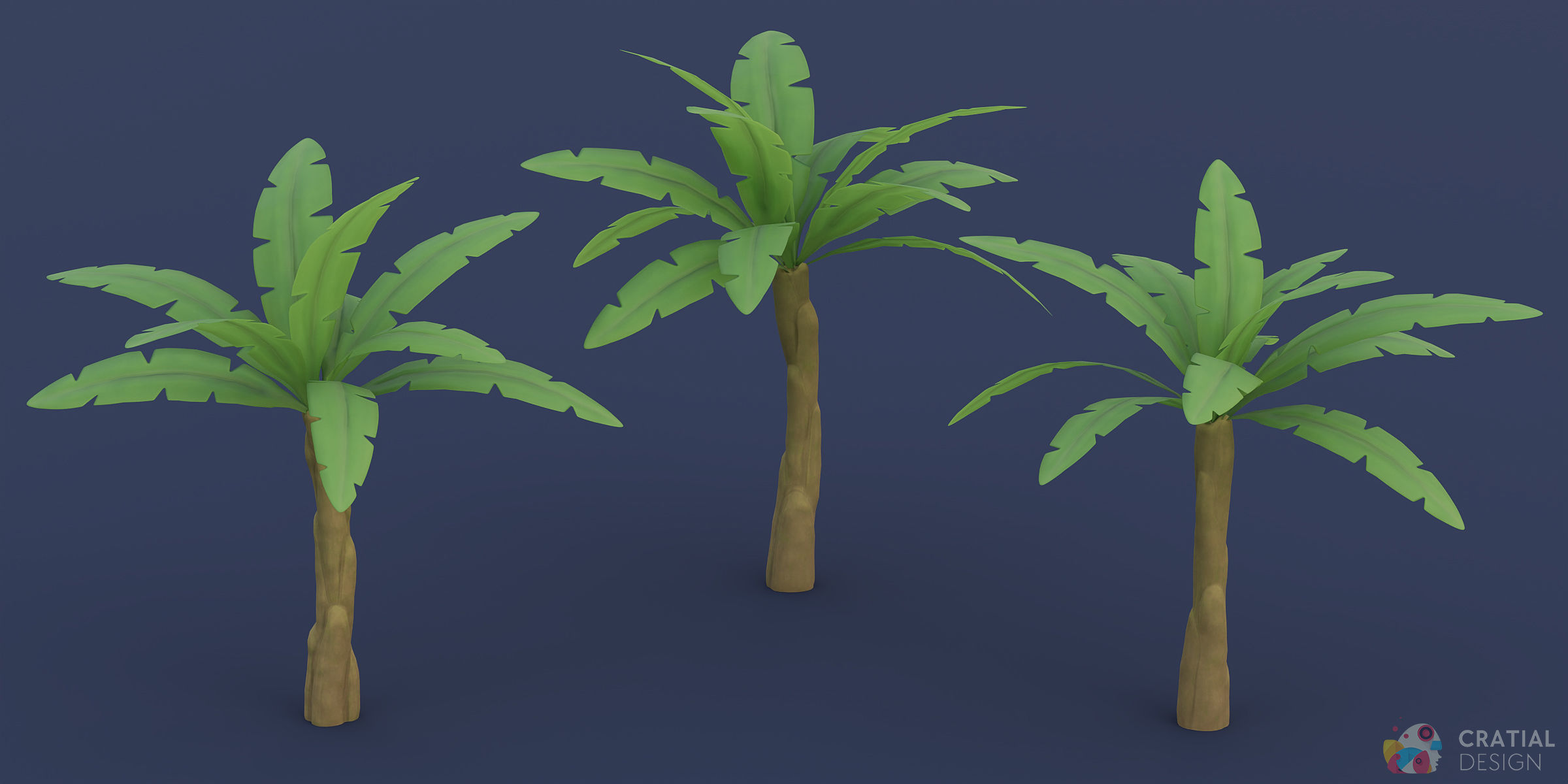 Stylized Tropical Nature and Foliage Kit 3D model_1
