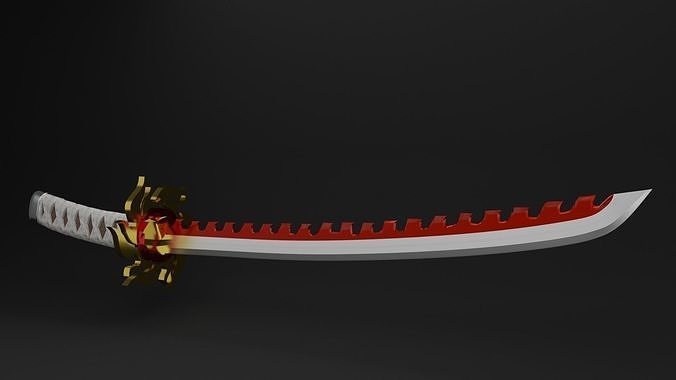 RED KATANA Low-poly 3D model