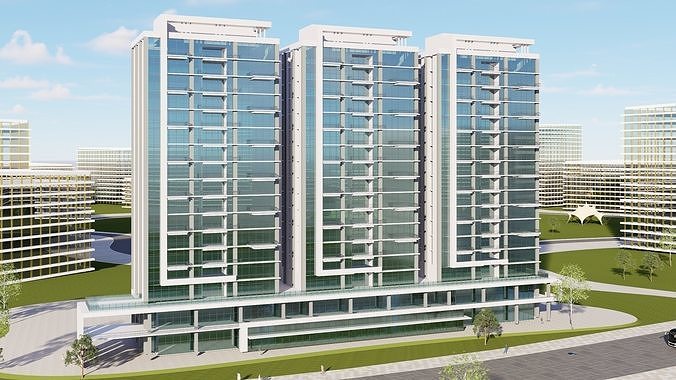 Apartment Building CM22 - Revit Project 3D model 2