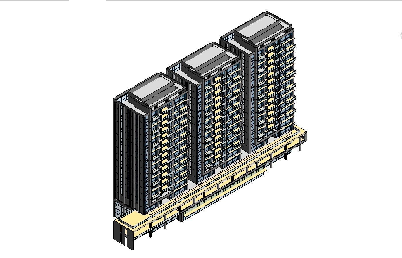 Apartment Building CM22 - Revit Project 3D model_6